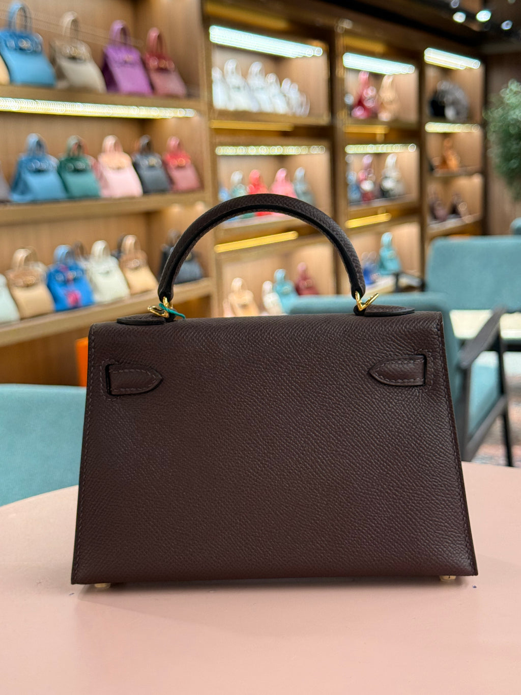 Hermes | Kelly (Mini) – Epsom – Brown – Gold Hardware