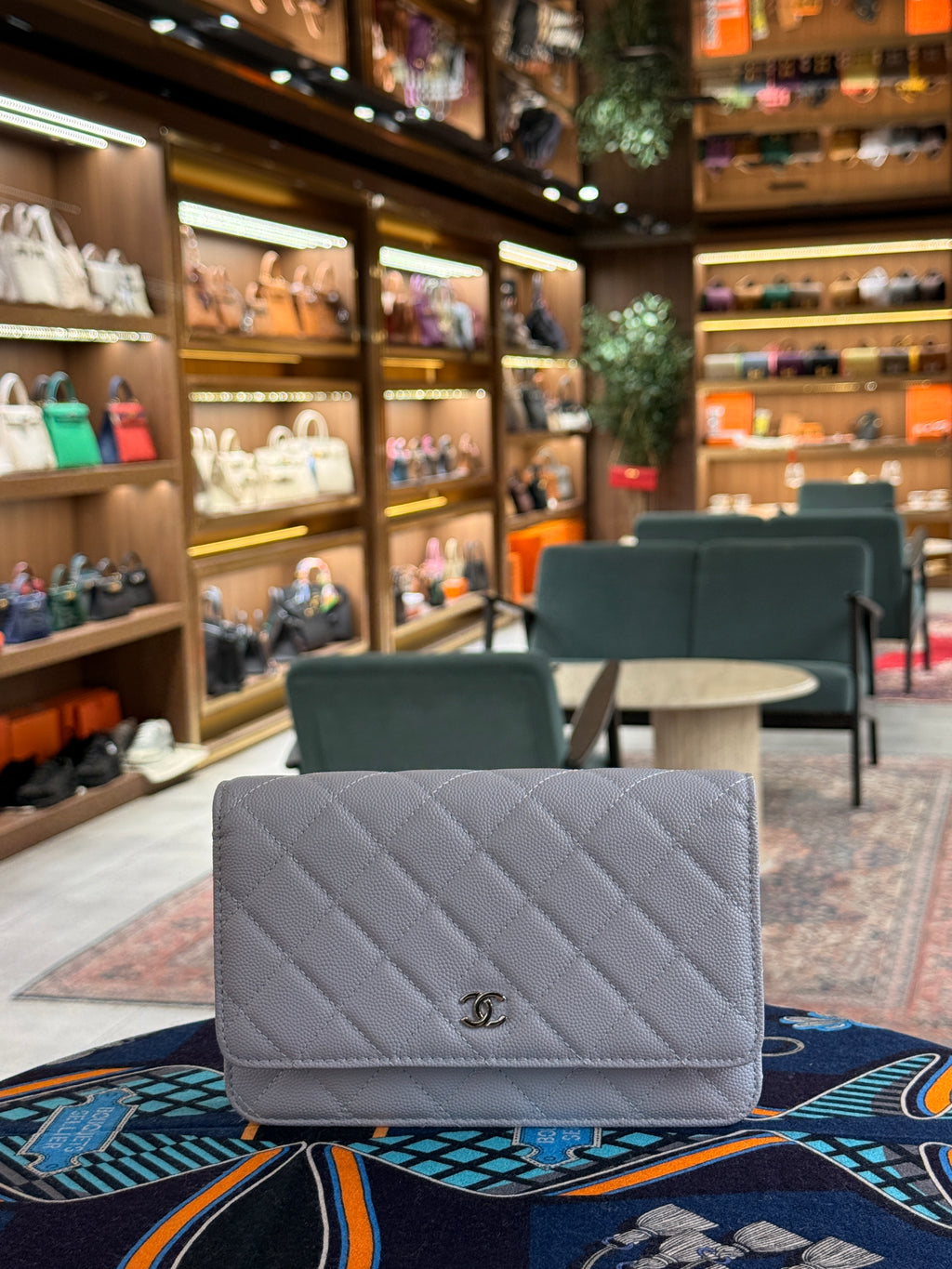 Chanel | Wallet on Chain (20) – Caviar – Grey – Silver Hardware