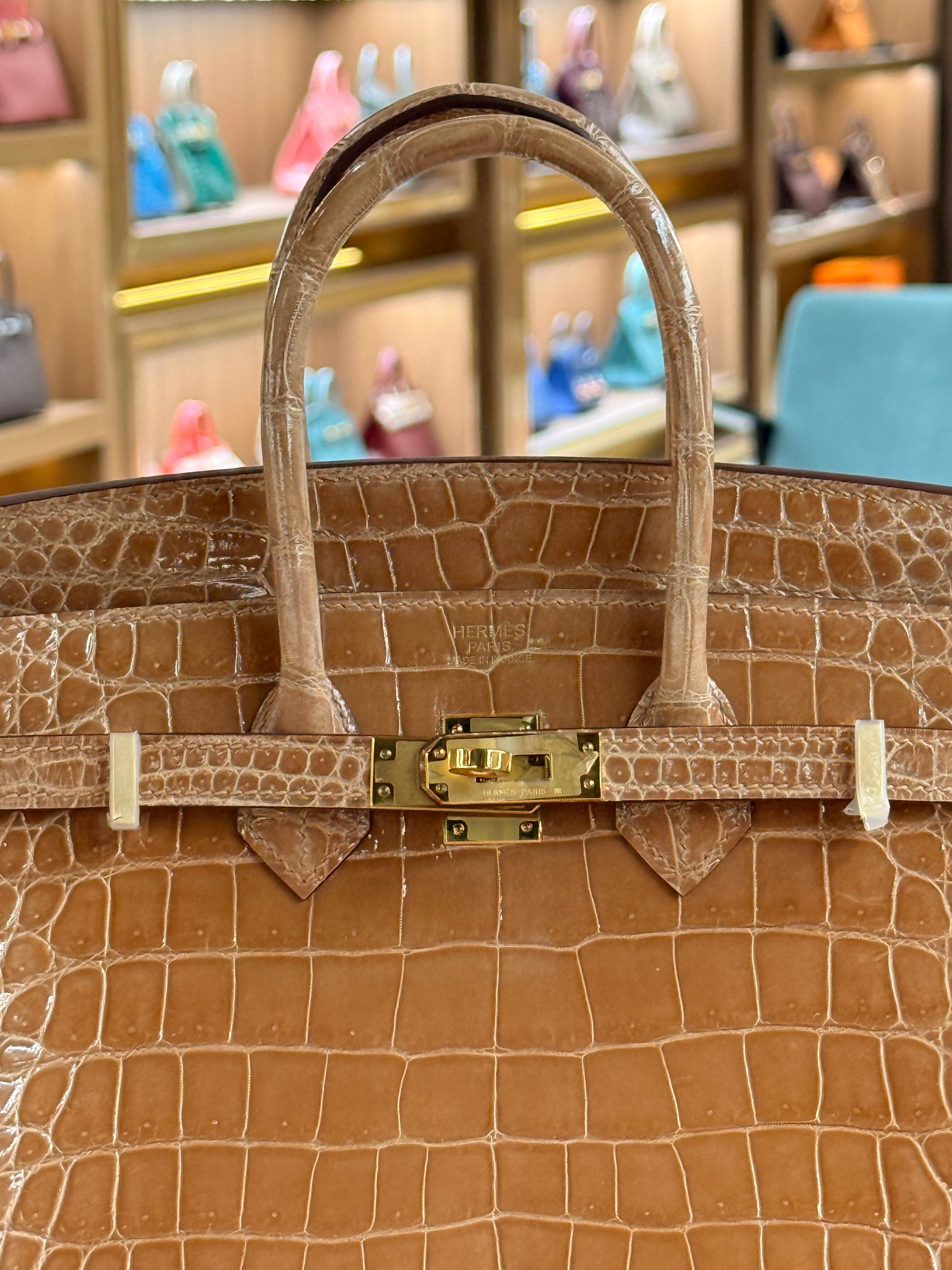 Hermes | Birkin (25) – Crocodile – Gold – Gold Hardware