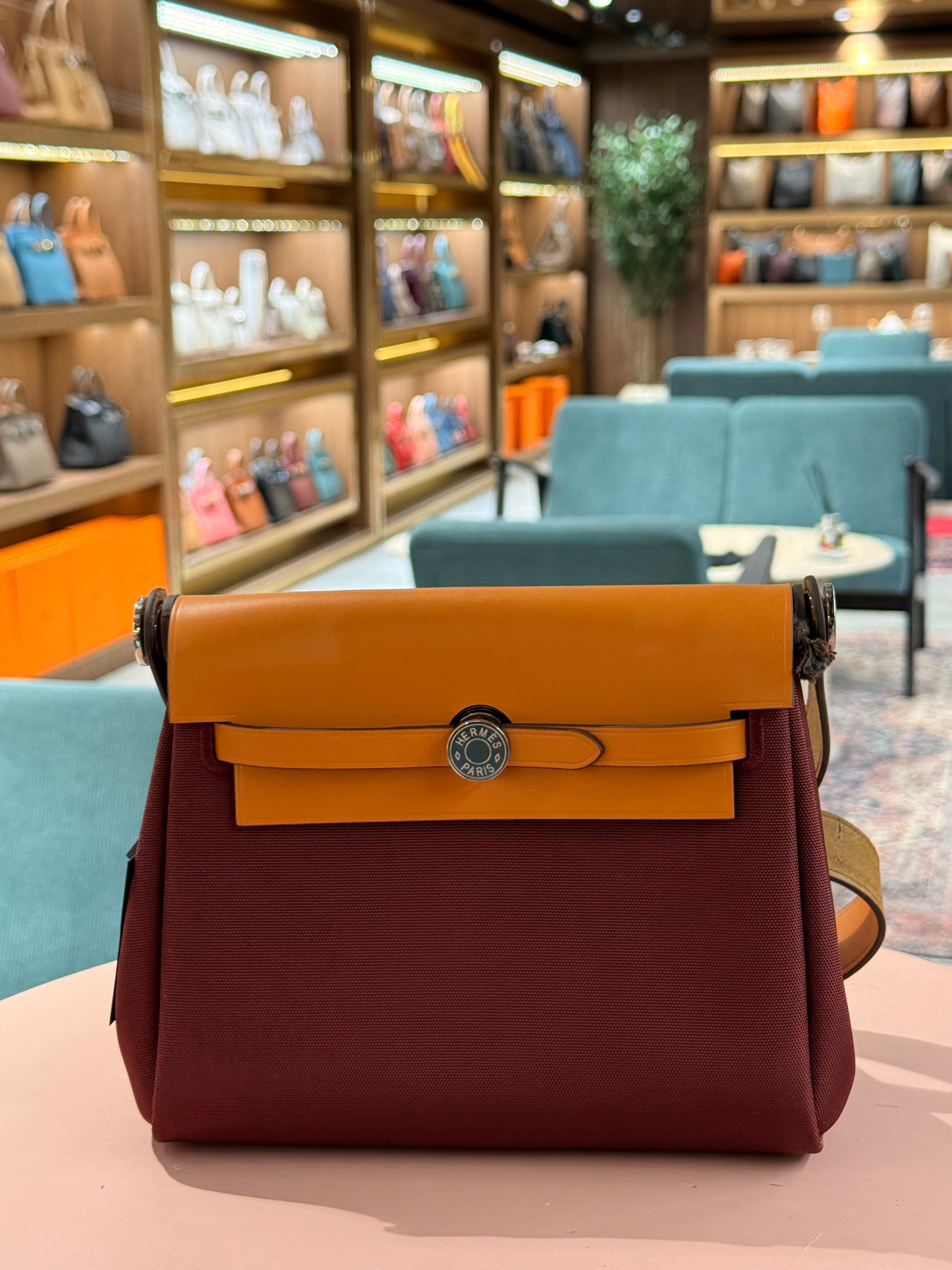 Hermes | Herbag (Mini) – Canvas – Rouge H/Jaune – Silver Hardware