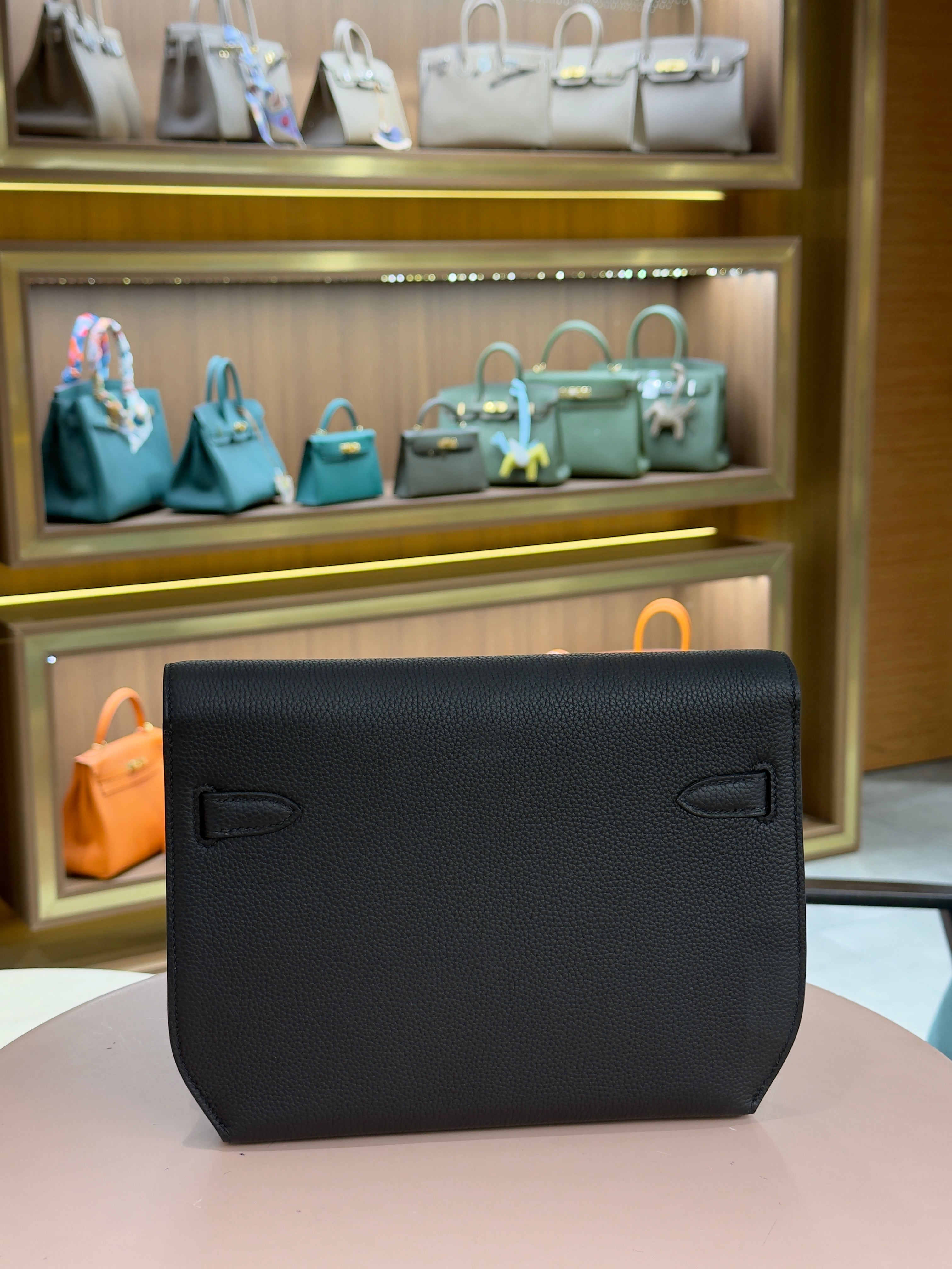 Hermes | Kelly Depeche – Togo – Black – Silver Hardware