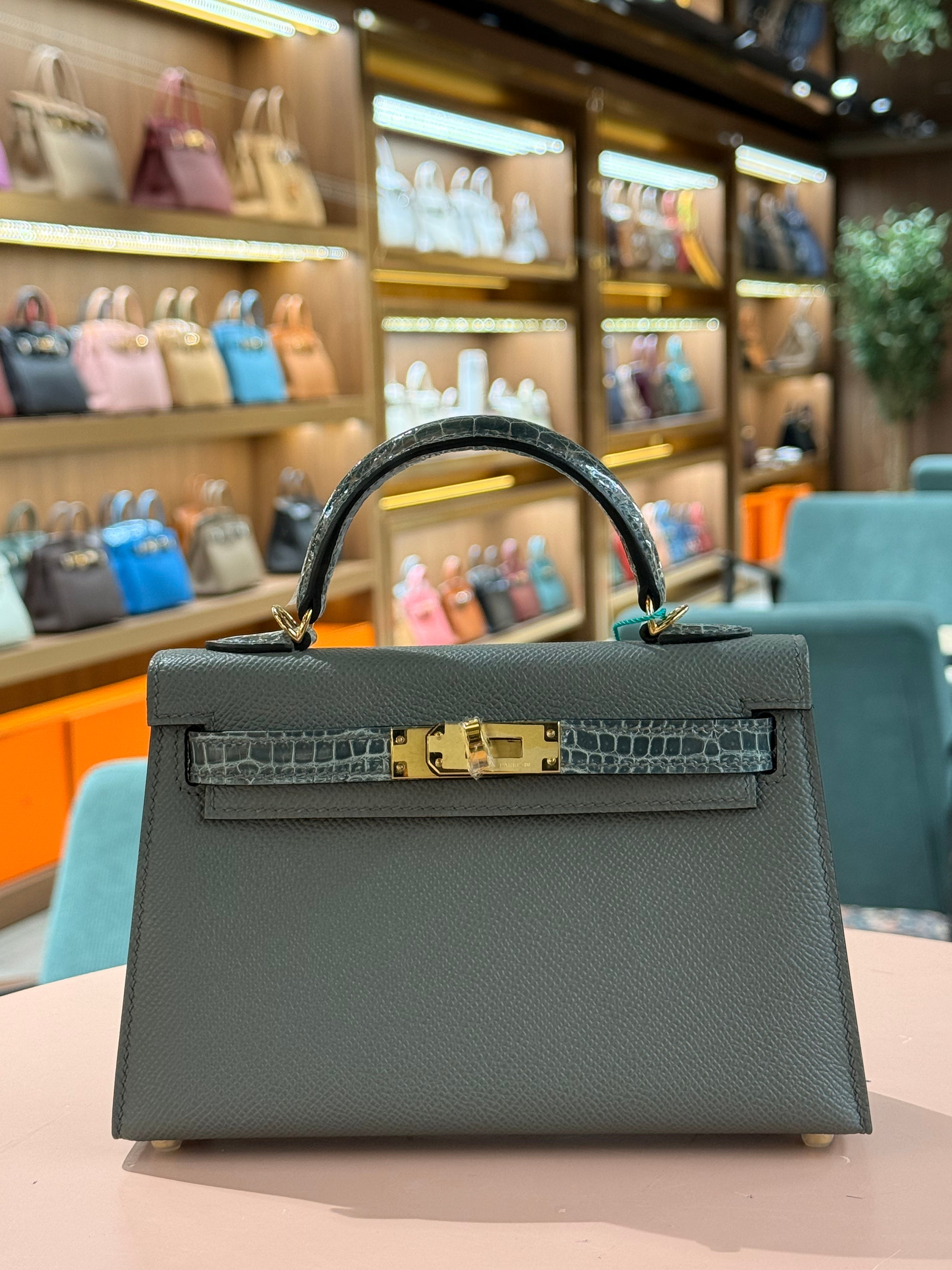 Hermes | Kelly (Mini) – Epsom – Gris T – Gold Hardware