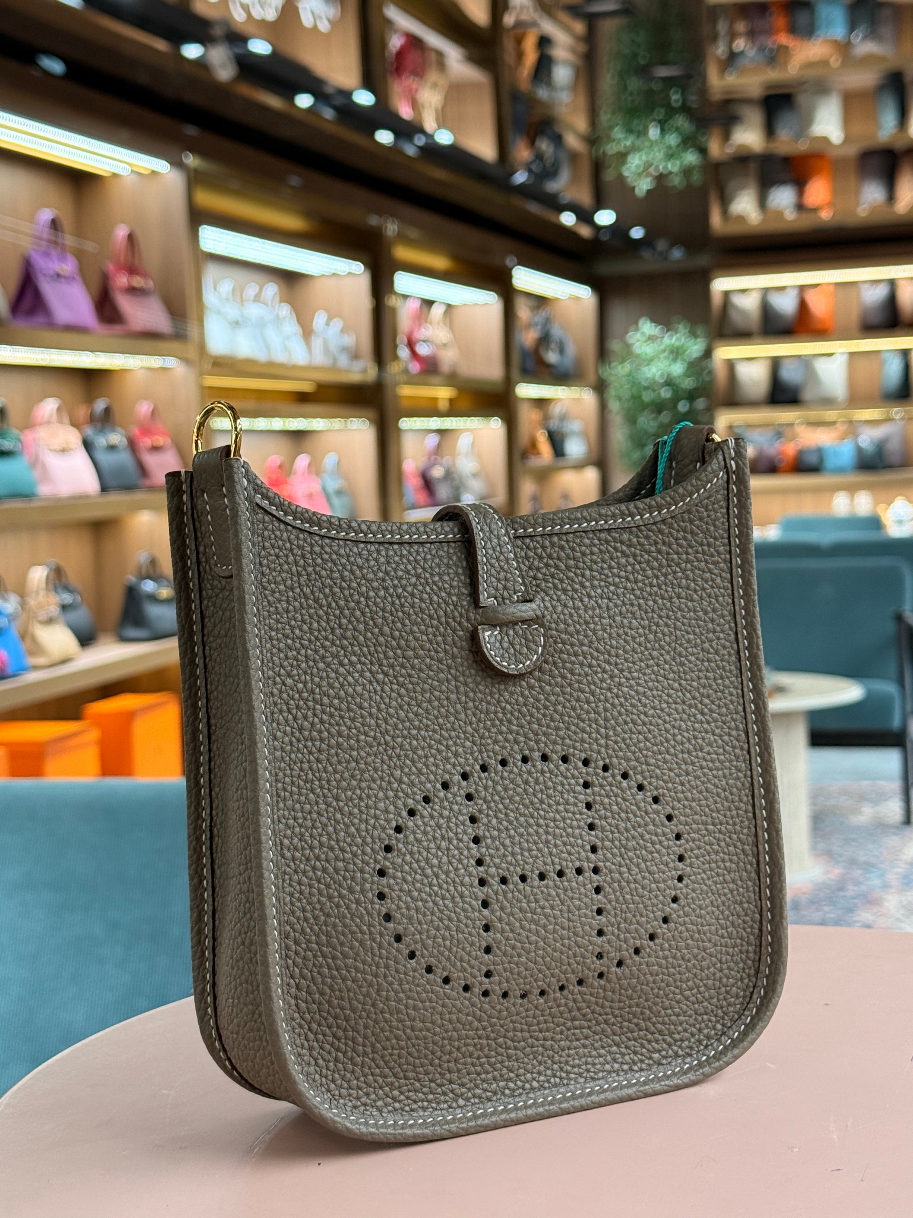 Hermes | Evelyne (Small) – Clemence – Etoupe – Gold Hardware