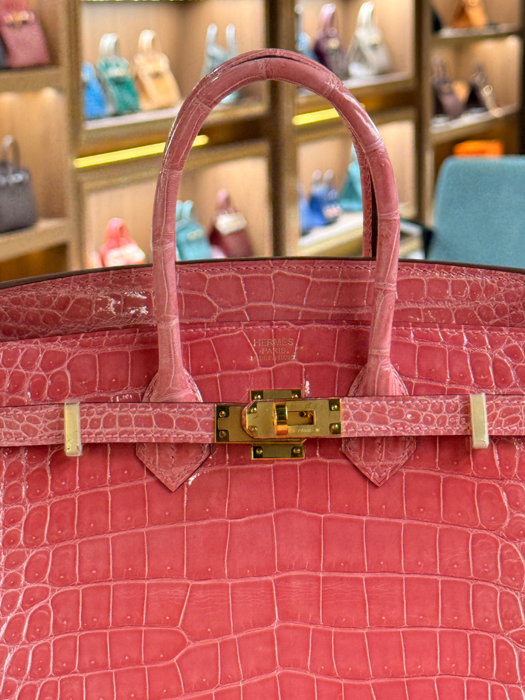 Hermes | Birkin (25) – Crocodile – Rose Sakura – Gold Hardware