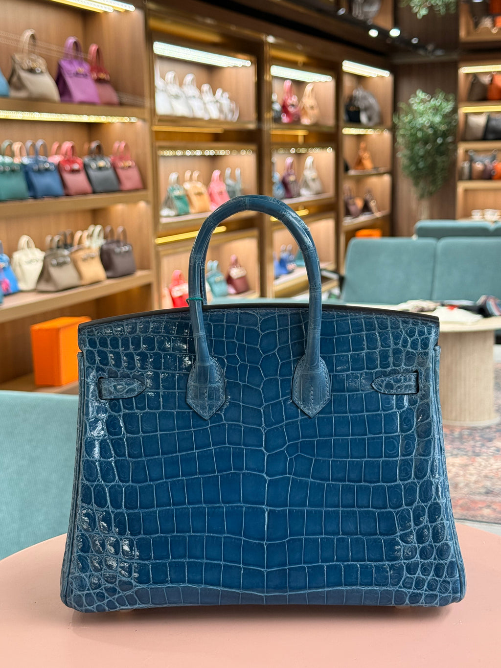 Hermes | Birkin (25) – Crocodile – Bleu Brume – Gold Hardware