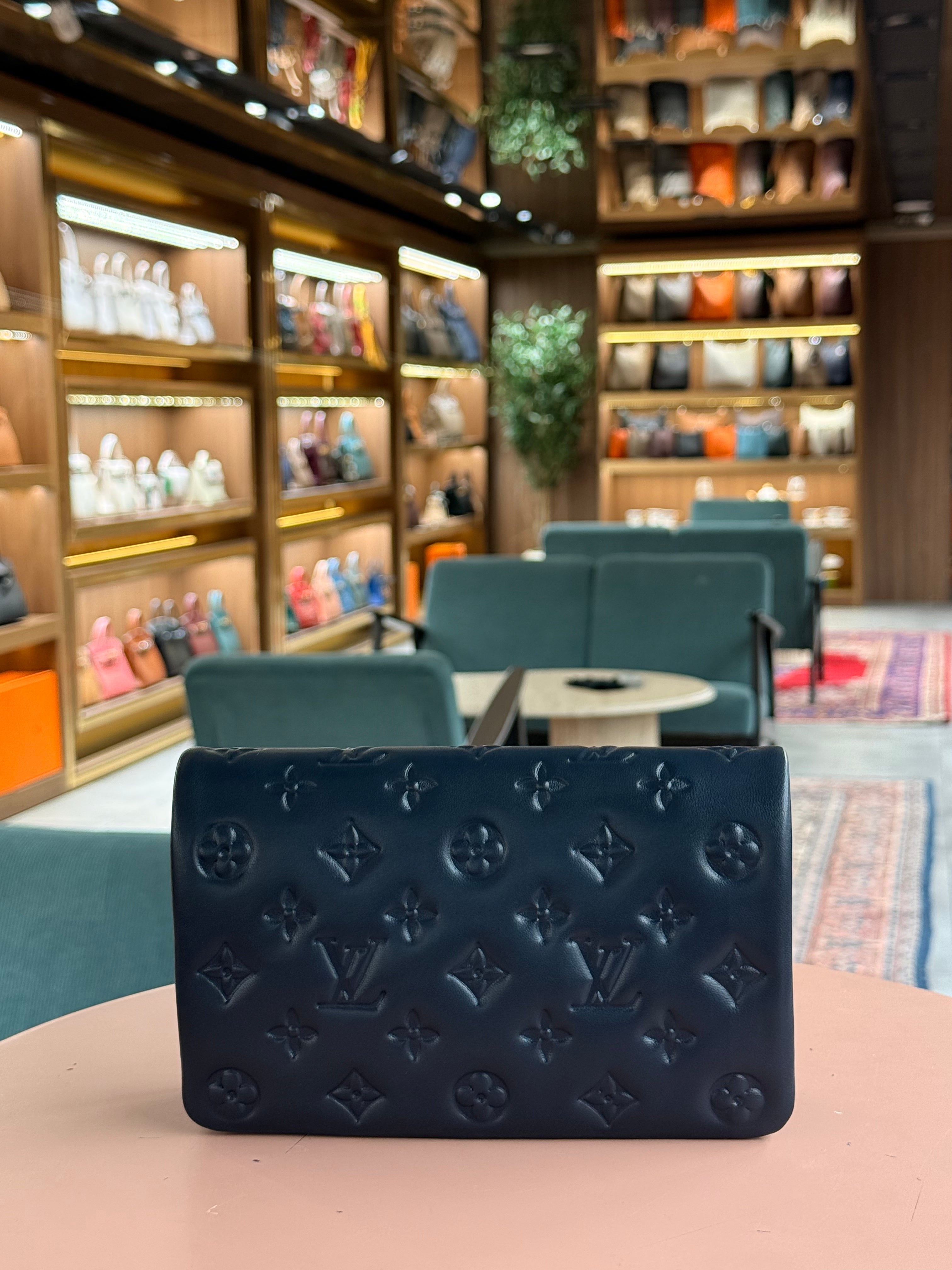 Louis Vuitton | Pochette Coussin – Leather – Navy – Gold Hardware