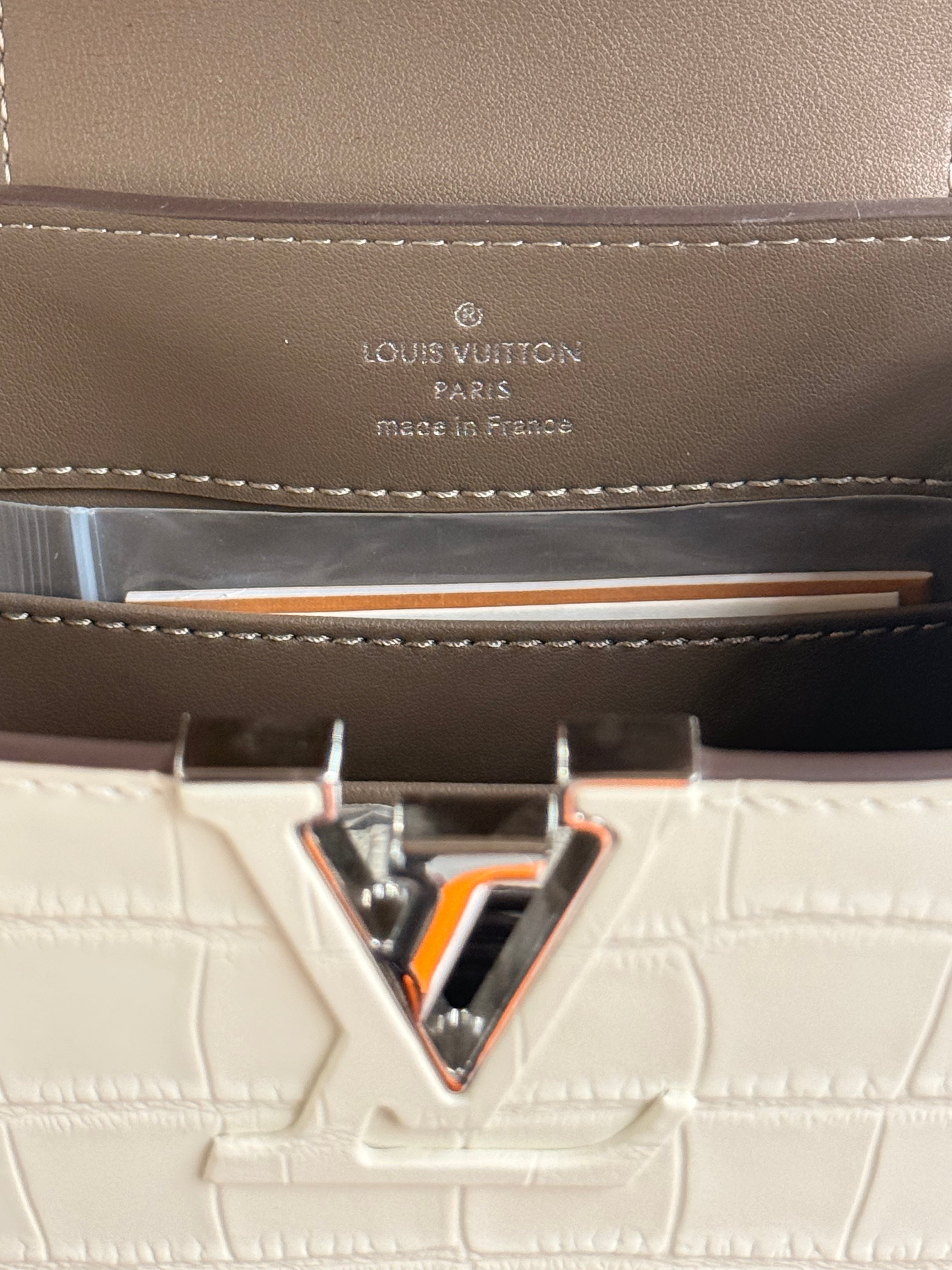 Louis Vuitton | Capucines (Mini) – Crocodile Leather – Cream – Silver Hardware
