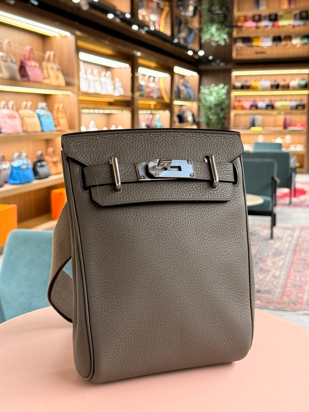 Hermes | Hac a Dos Backpack – Togo – Etoupe – Palladium Hardware