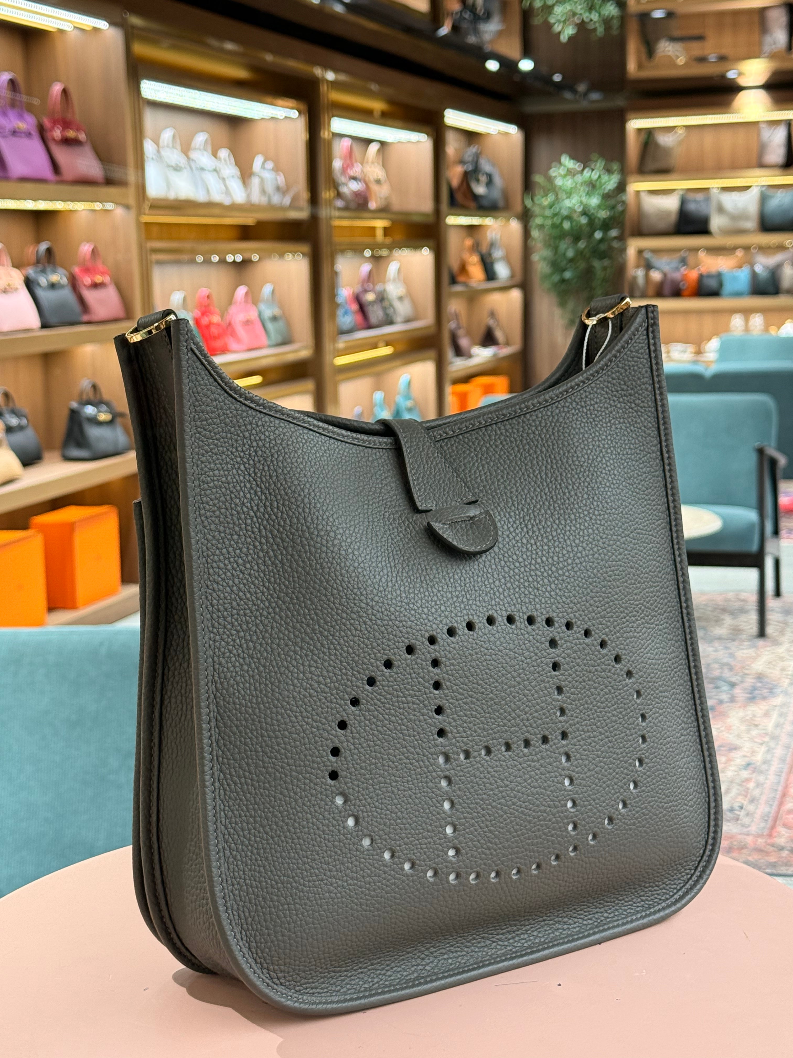 Hermes | Evelyne (Large) – Epsom – Gris Tourterelle – Palladium Hardware