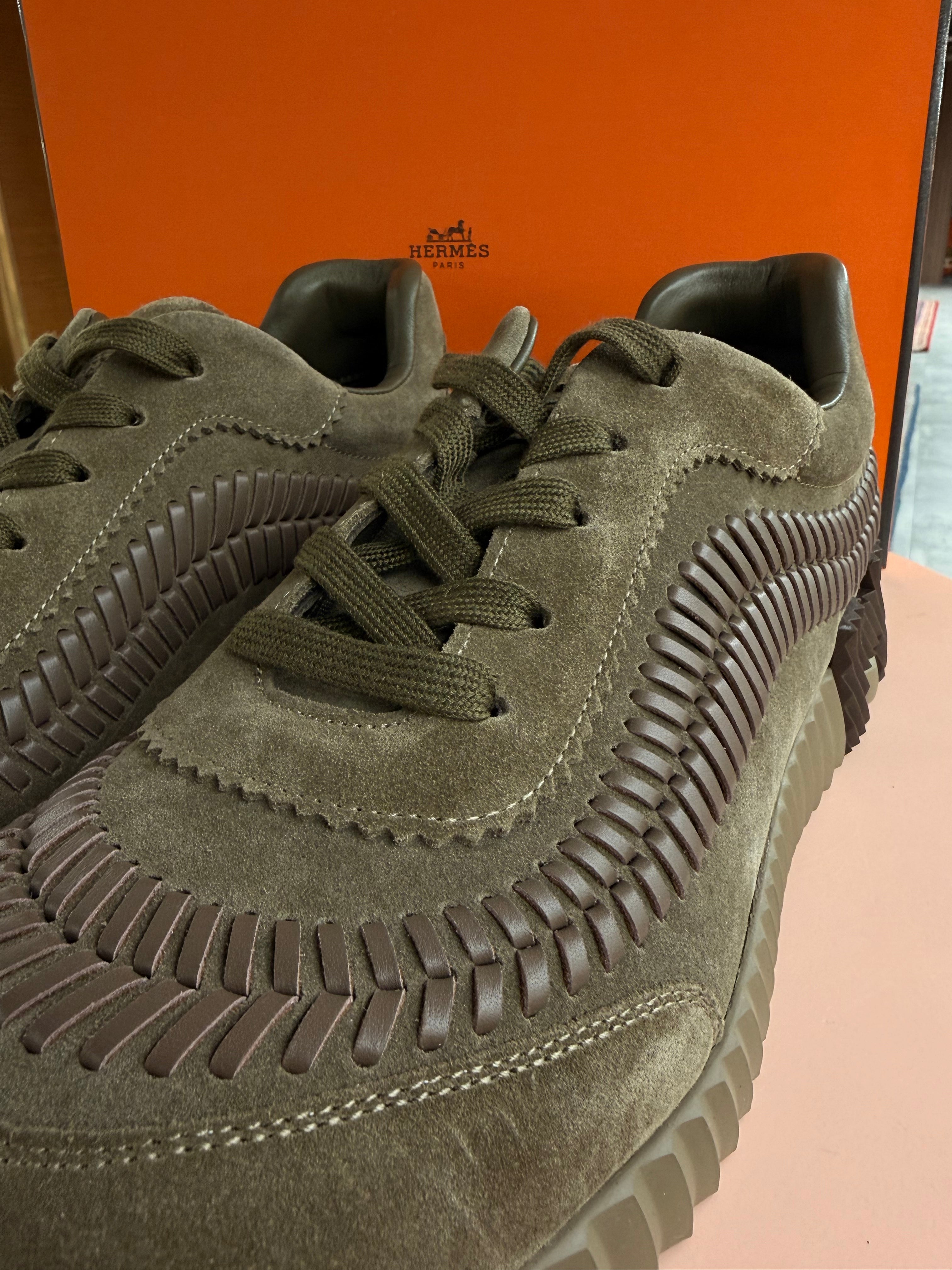 Hermes | Bouncing – Suede – Olive – Brown Hardware
