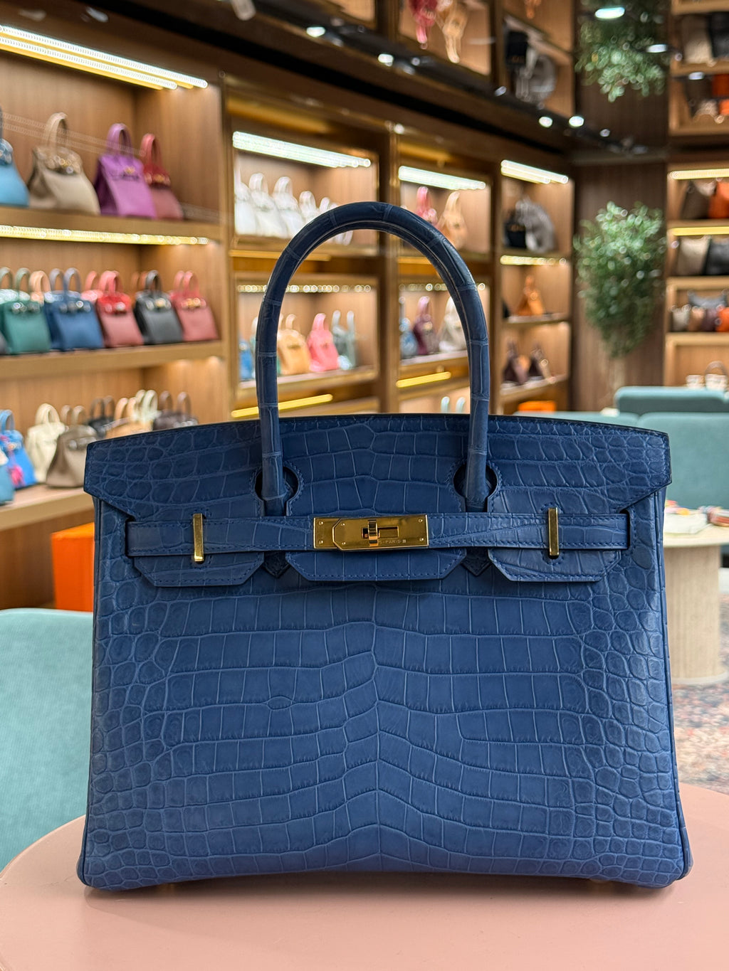 Hermes | Birkin (30) – Crocodile – Blue – Gold Hardware
