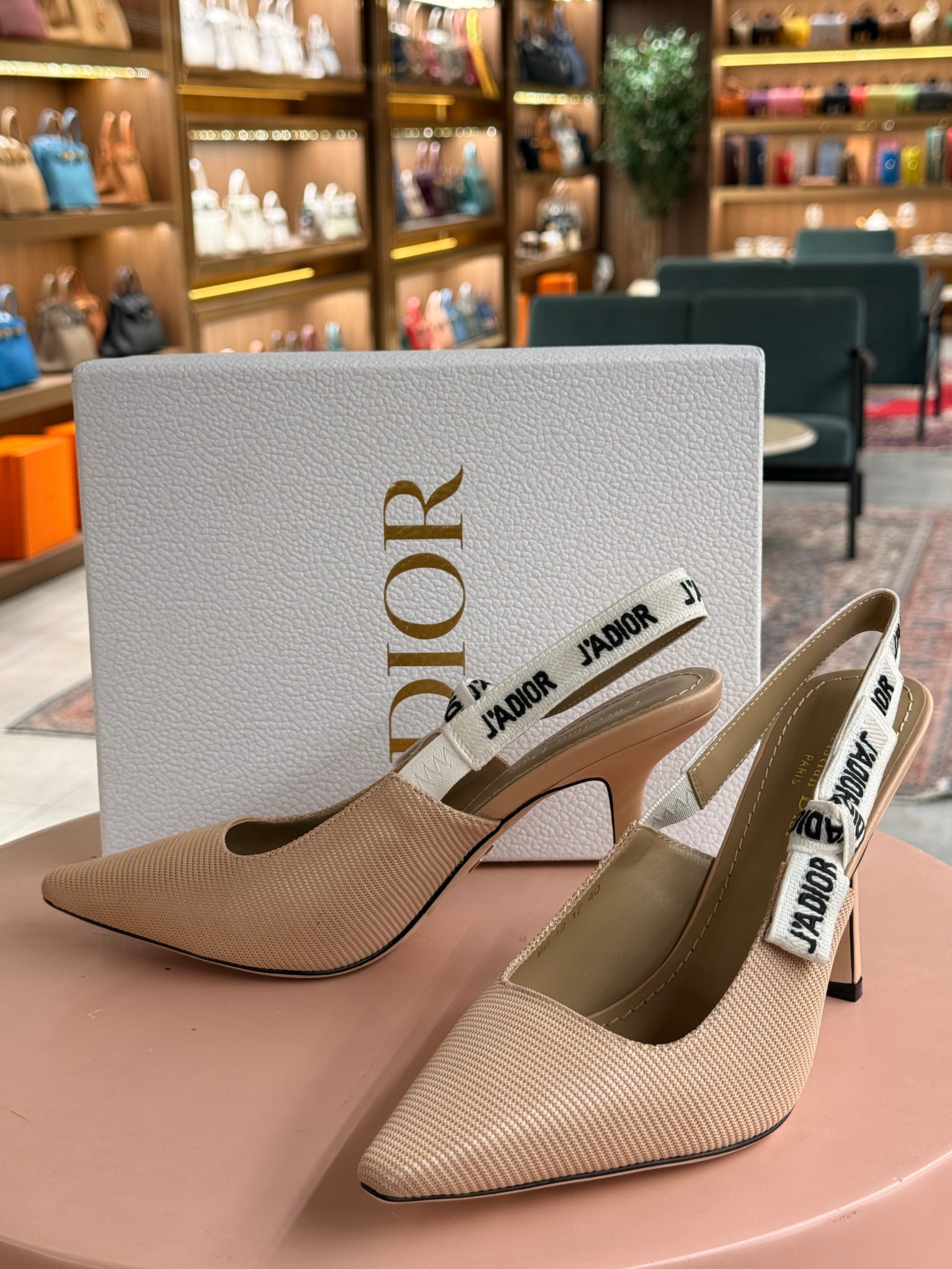 Dior | J'Adior Pump – Fabric – Beige – Black Hardware