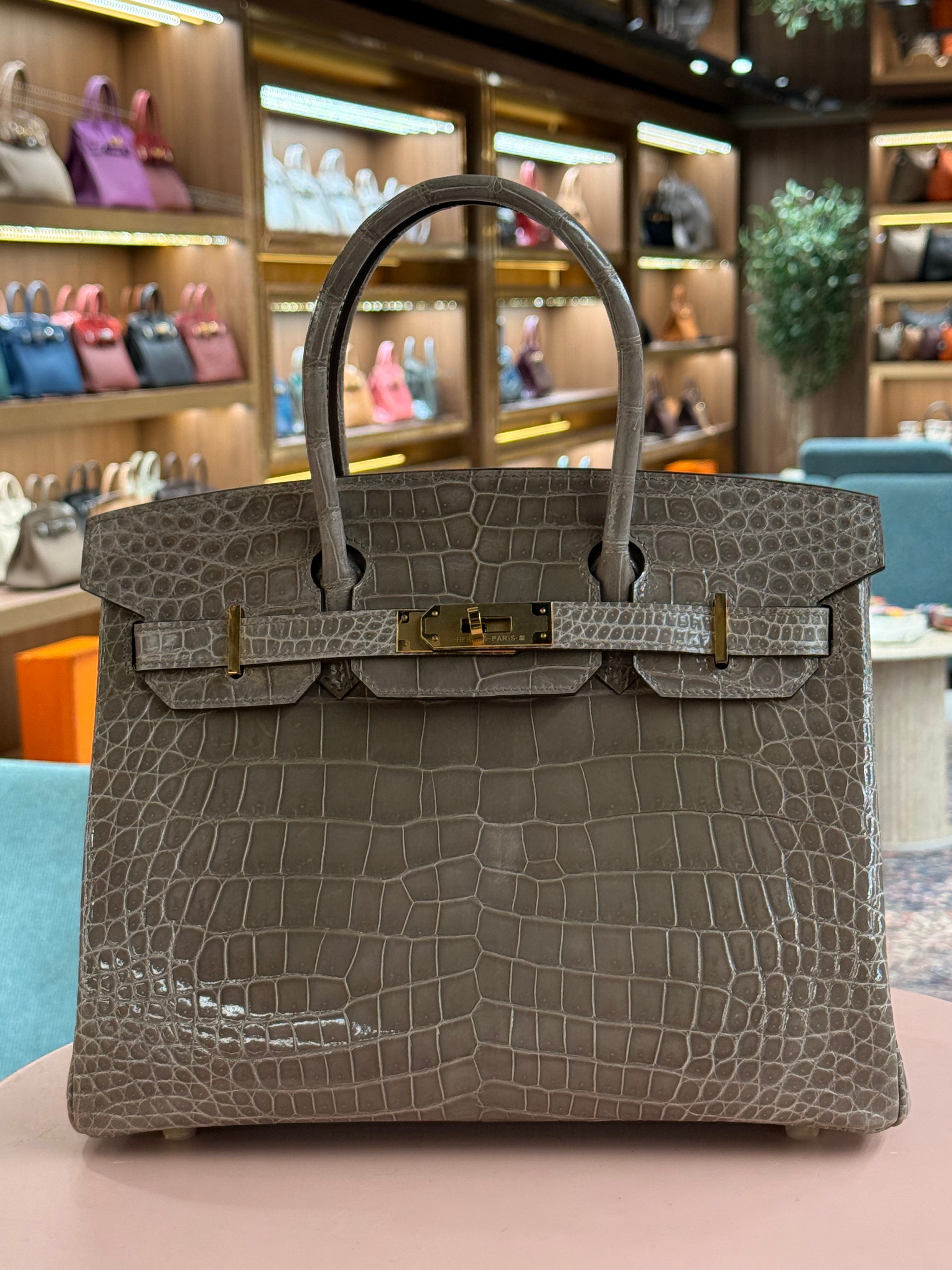 Hermes | Birkin (30) – Crocodile – Gris Tigré – Gold Hardware