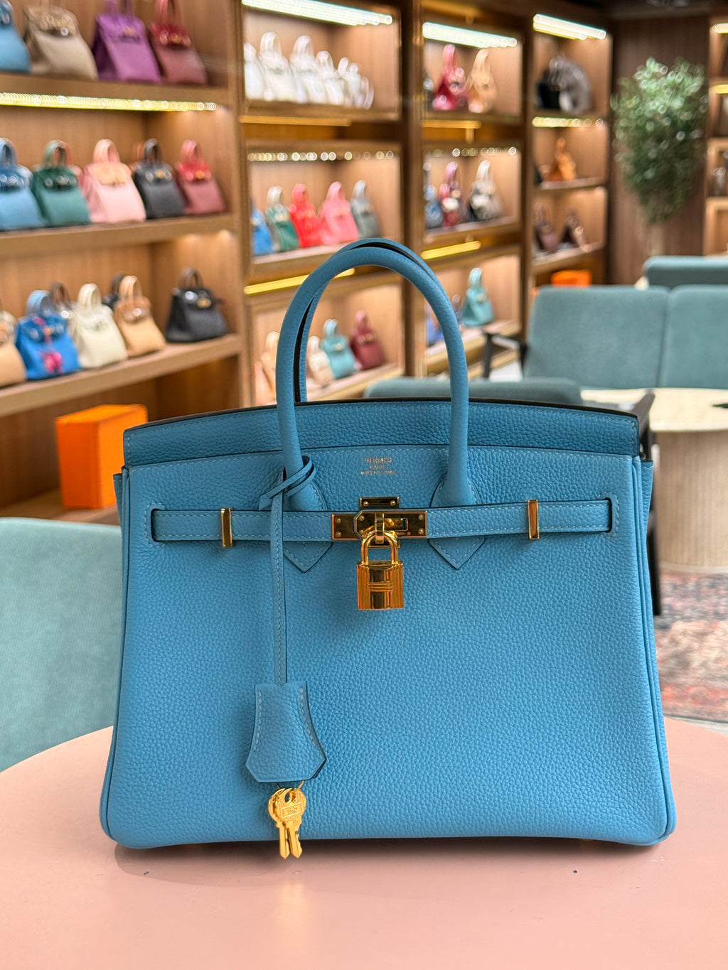 Hermes | Birkin (25) – Togo – Bleu Brume – Gold Hardware