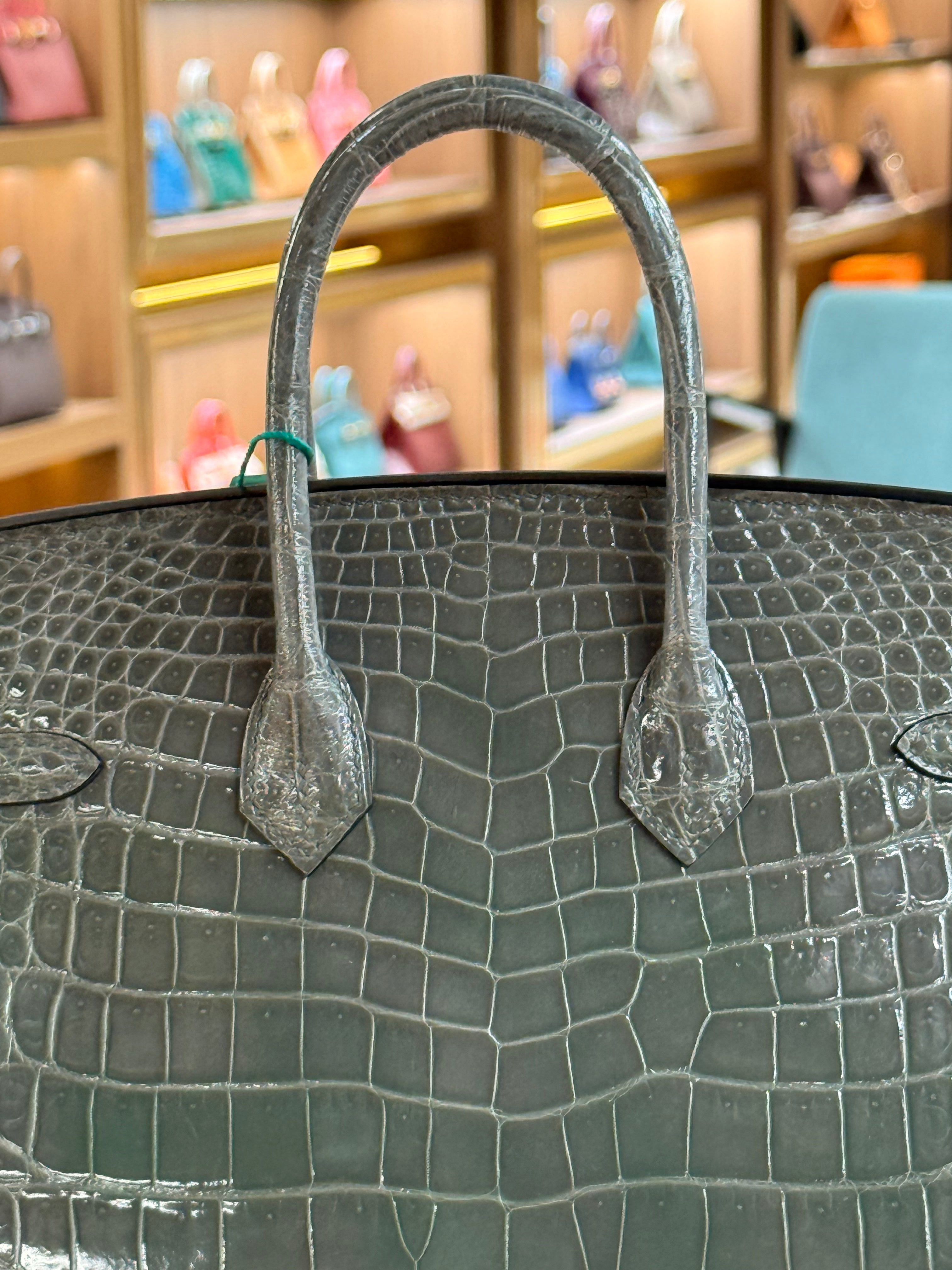 Hermes | Birkin (25) – Crocodile – Grey – Gold Hardware