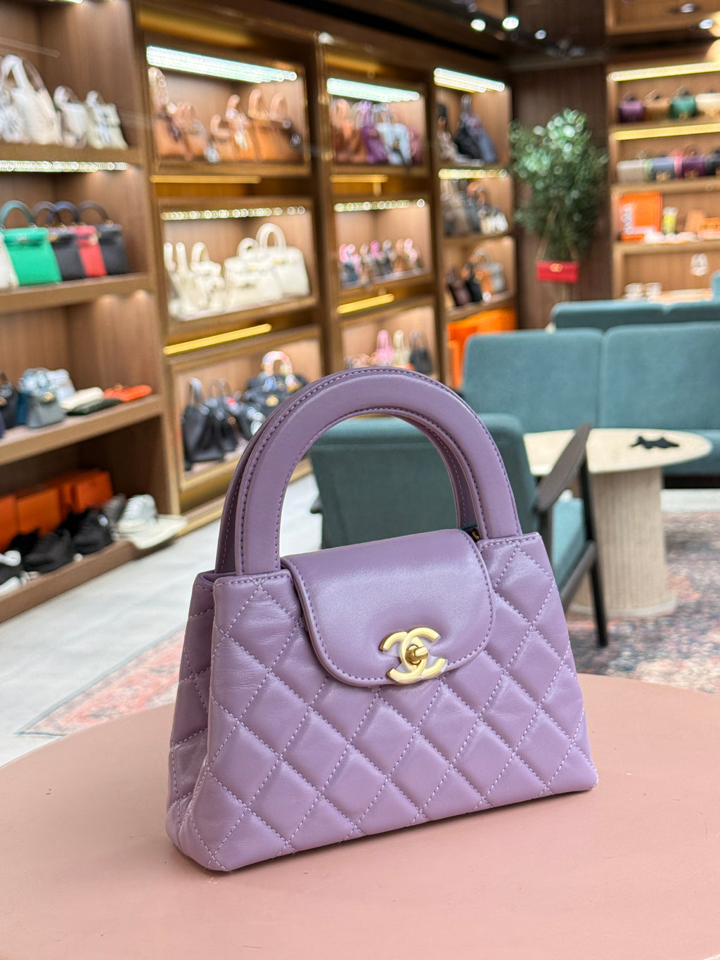 Chanel | Kelly Shopper – Lambskin – Lilac – Gold Hardware