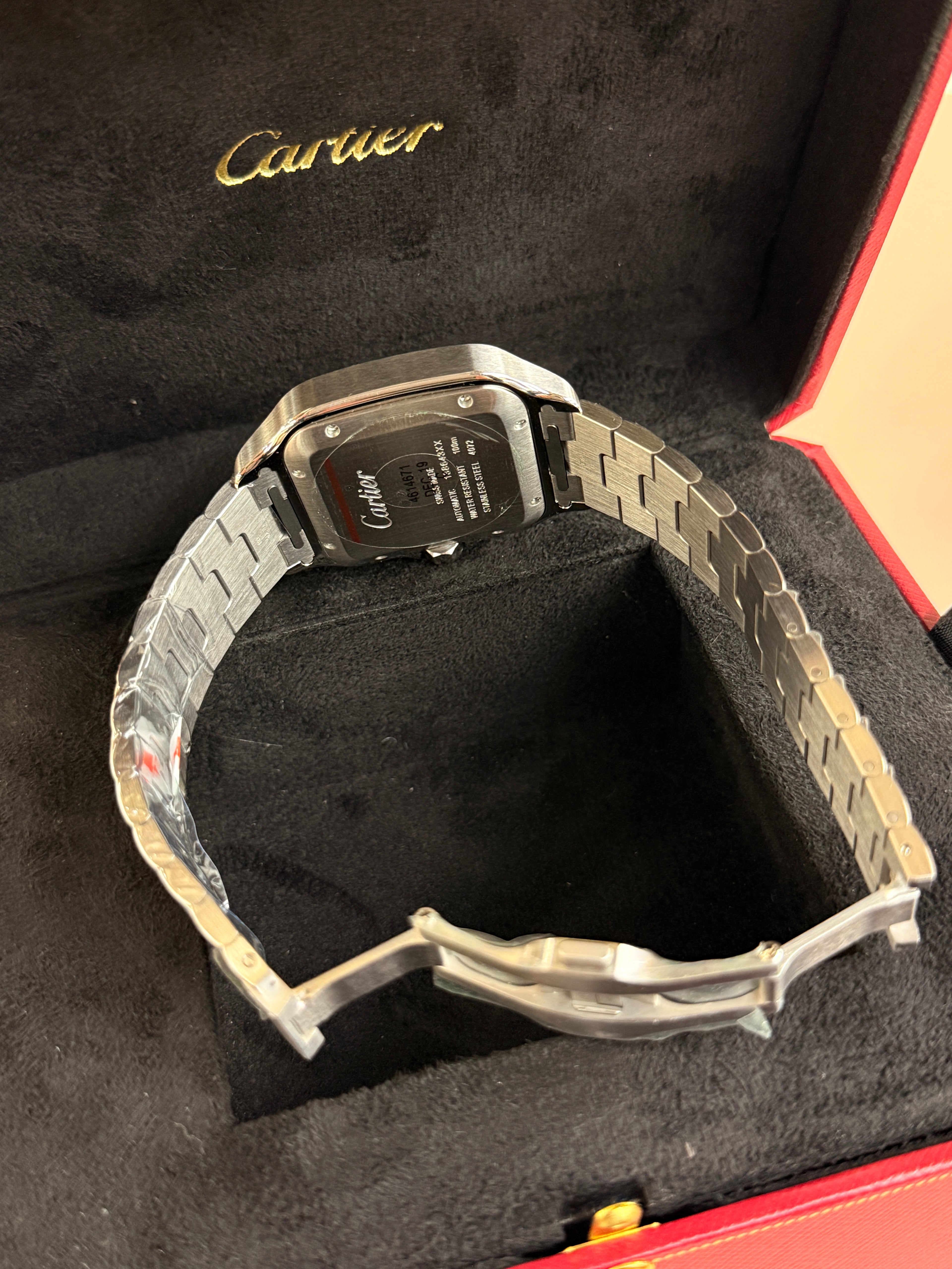 Cartier | Santos Man Watch – Stainless Steel – Silver – Silver Hardware