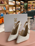 Dior | J'Adior Pump – Fabric – White – Gold Hardware