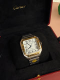 Cartier | Santos Man Watch – Stainless Steel – Silver – Gold Hardware