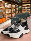 Valentino | True Act Low Top Sneaker – Mesh and Leather – Black/White – Silver Hardware