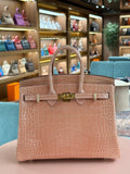 Hermes | Birkin (25) – Crocodile – Rose Poudre – Gold Hardware