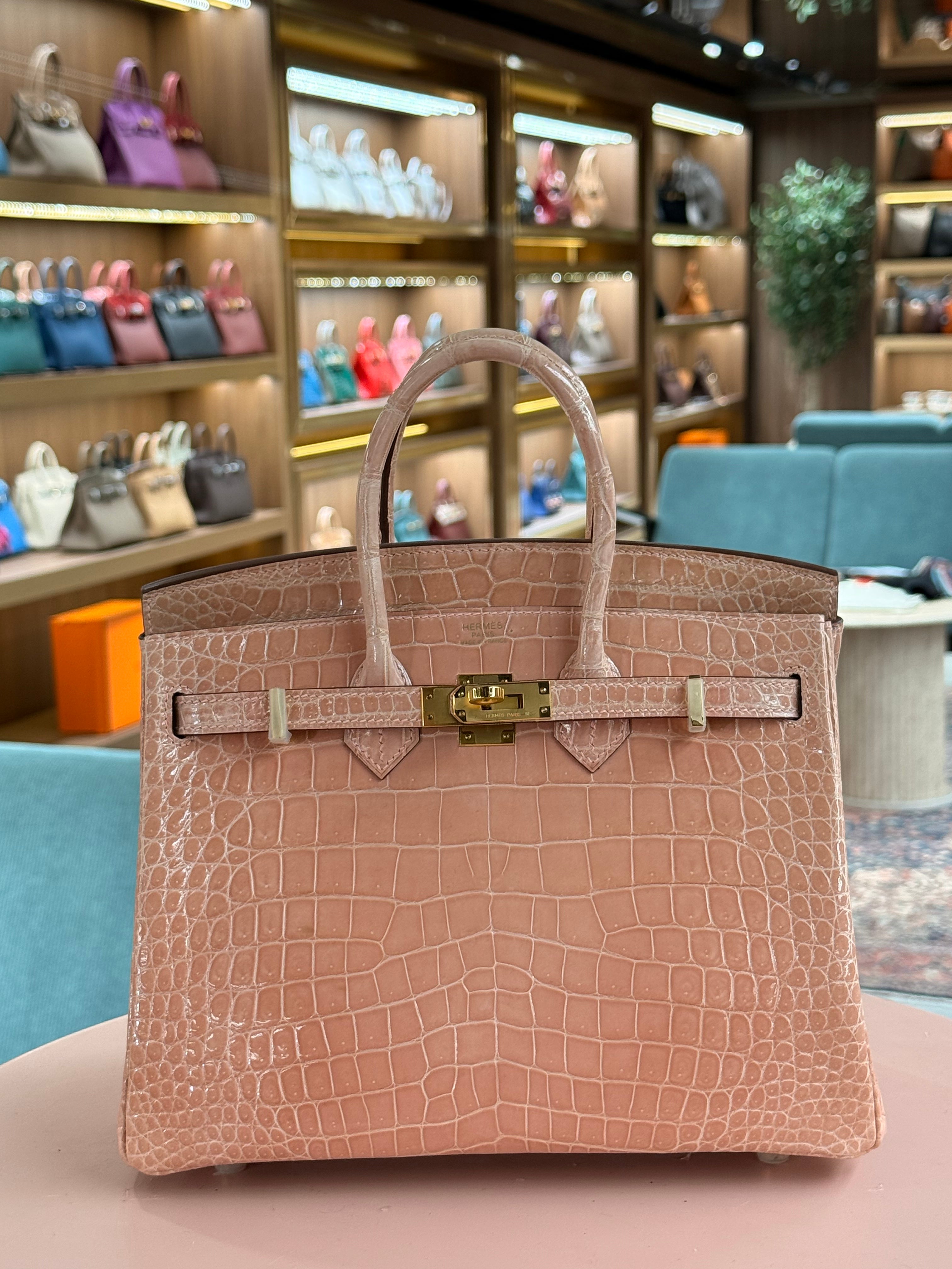 Hermes | Birkin (25) – Crocodile – Rose Poudre – Gold Hardware