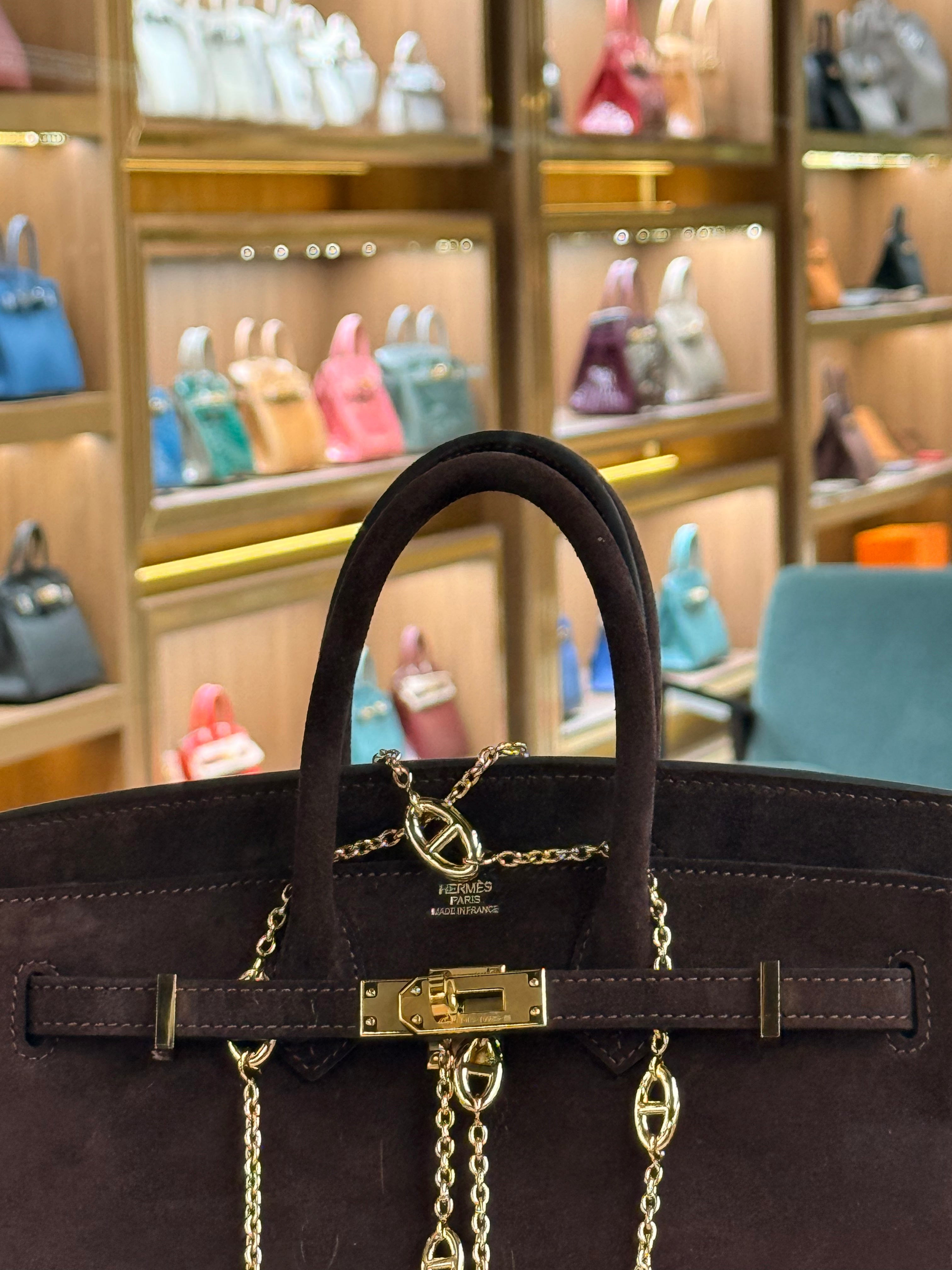 Hermes | Birkin (25) – Suede – Brown – Gold Hardware