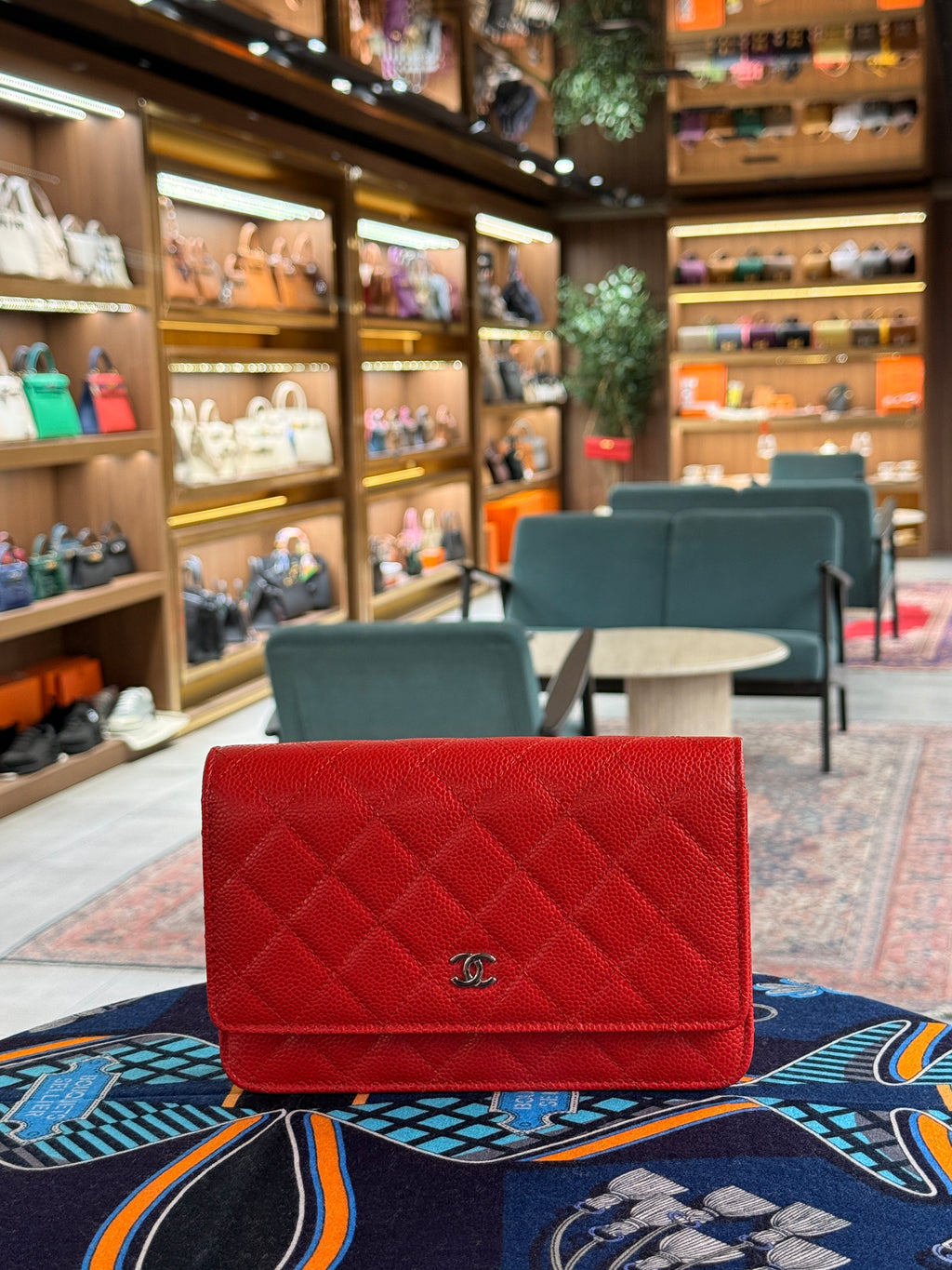 Chanel | Wallet on Chain (20) – Caviar – Red – Silver Hardware