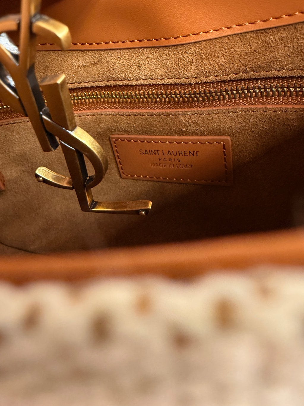 YSL | 5-to-7 Hobo – Canvas – Cream – Gold Hardware
