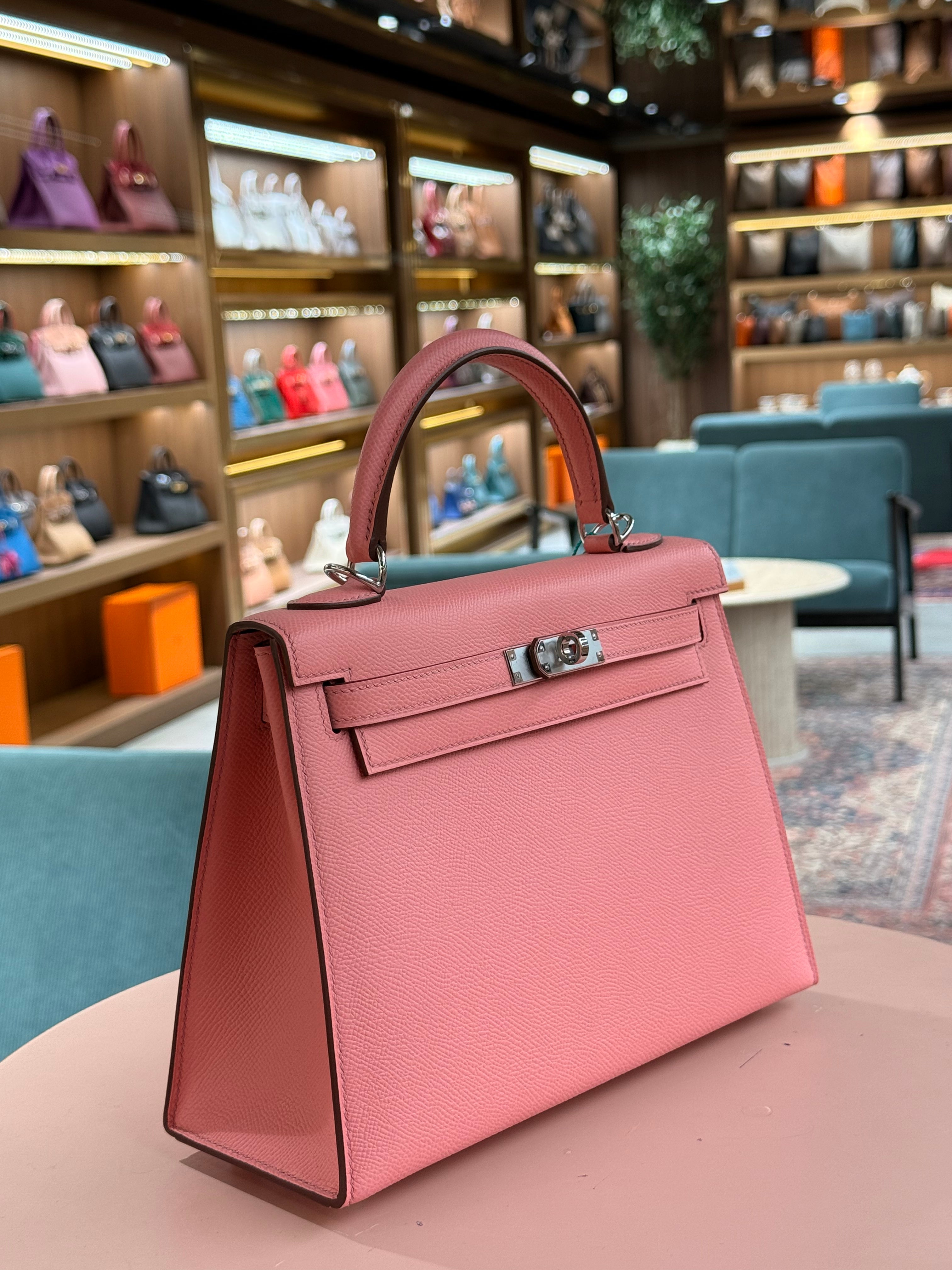 Hermes | Kelly (25) – Epsom – Rose Sakura – Palladium Hardware