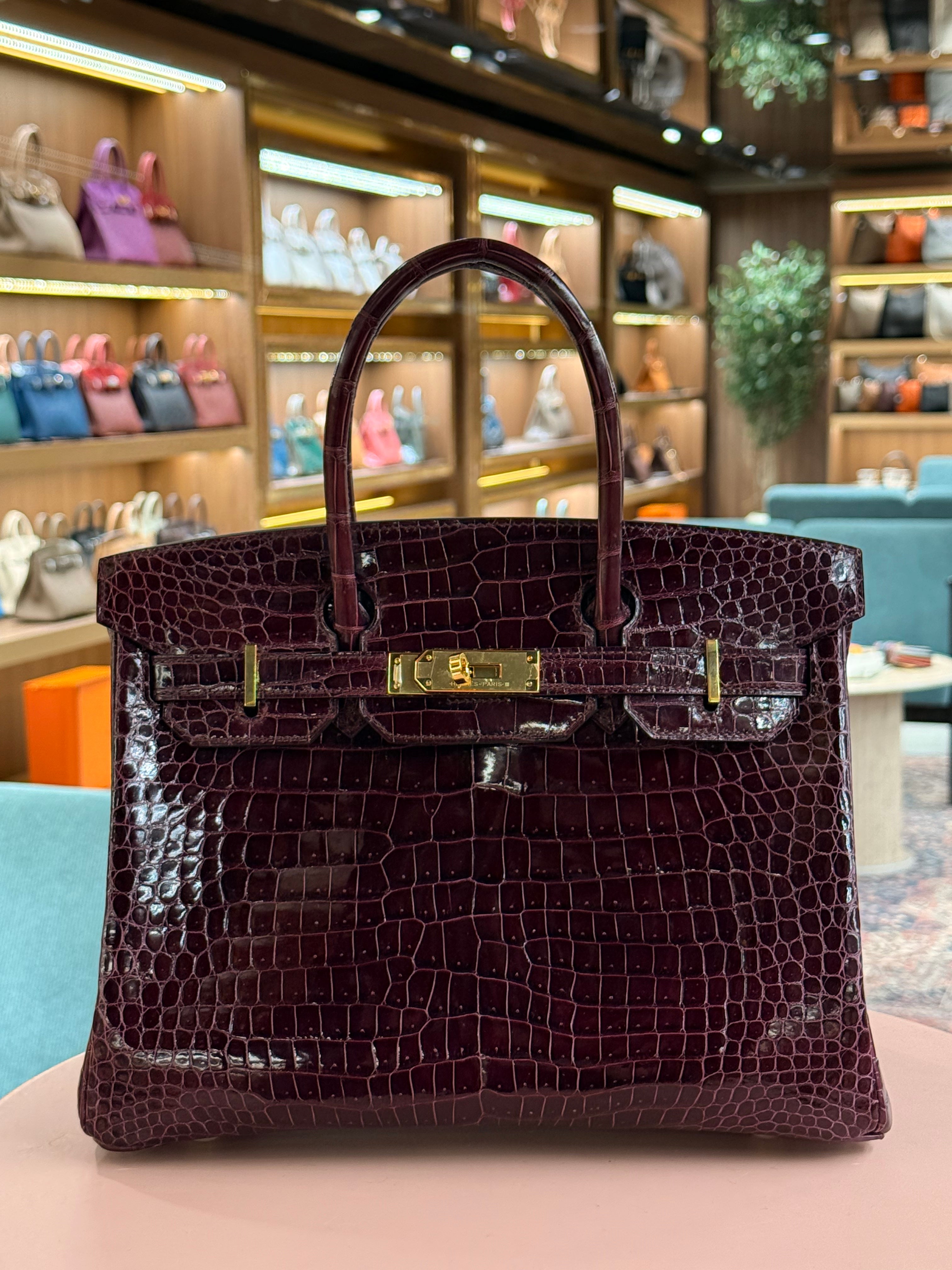 Hermes | Birkin (30) – Crocodile – Burgundy – Gold Hardware