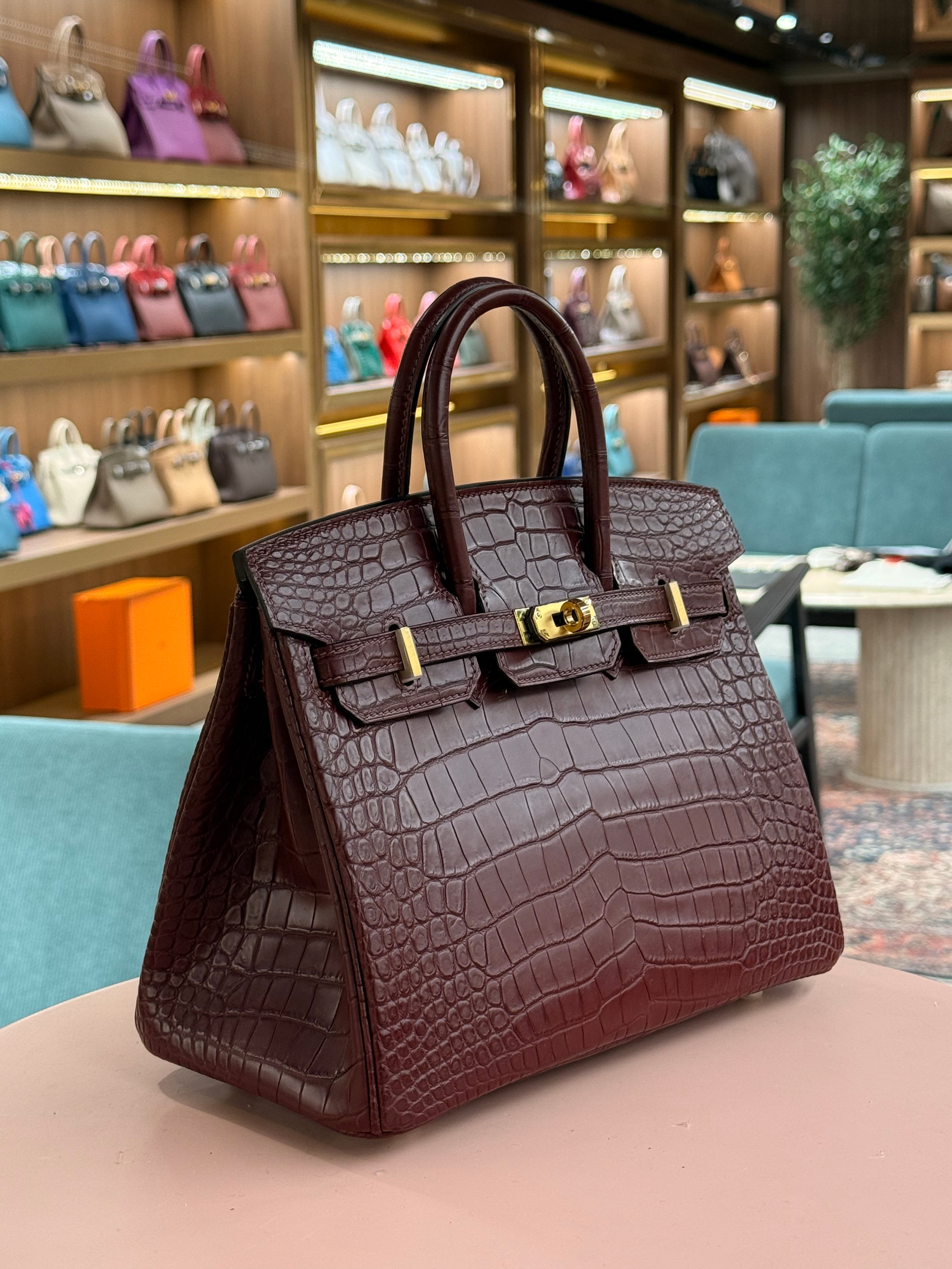 Hermes | Birkin (25) – Crocodile – Rouge H – Gold Hardware