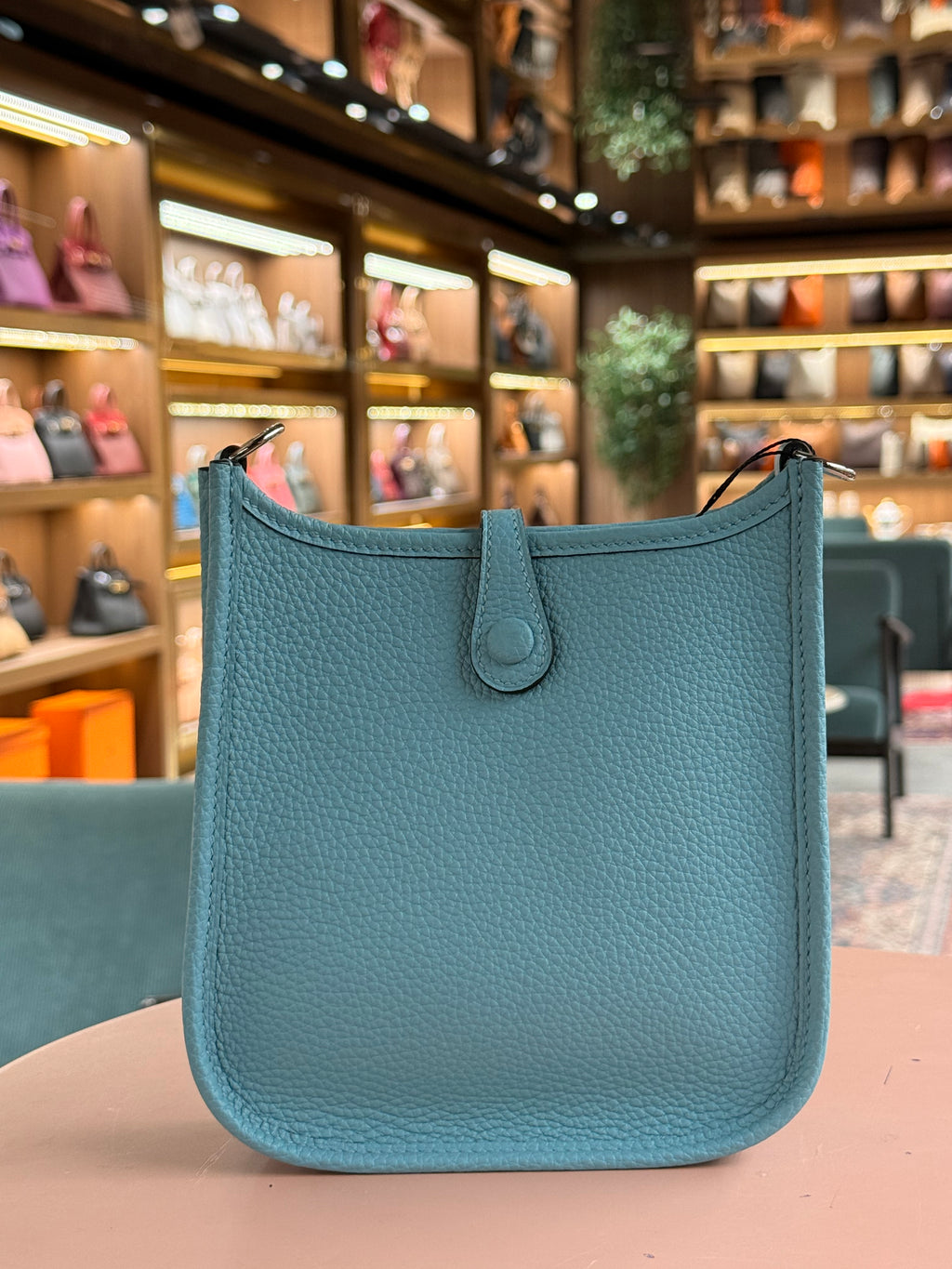 Hermes | Evelyne (Small) – Epsom – Bleu Brume – Palladium Hardware