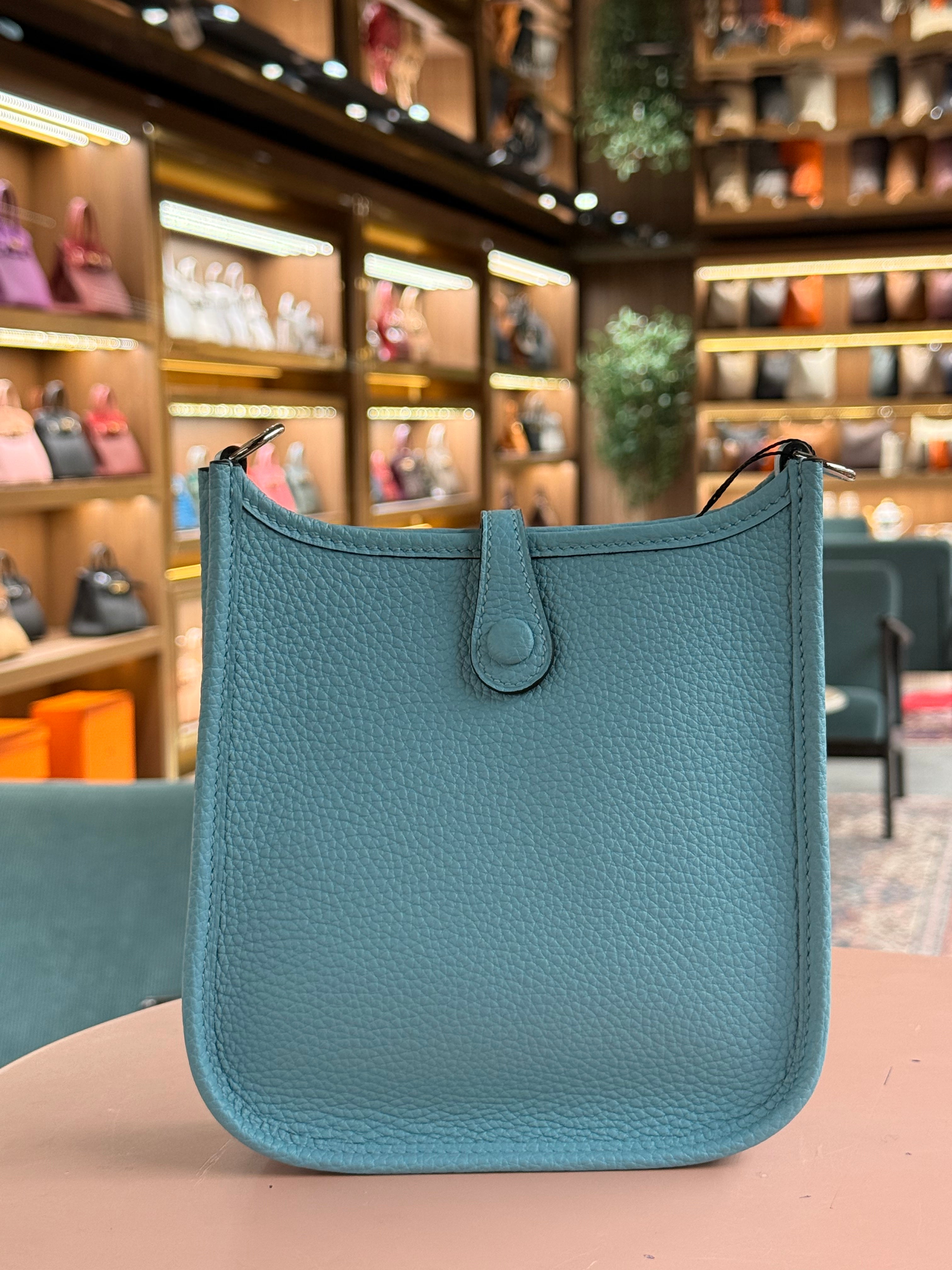 Hermes | Evelyne (Small) – Epsom – Bleu Brume – Palladium Hardware
