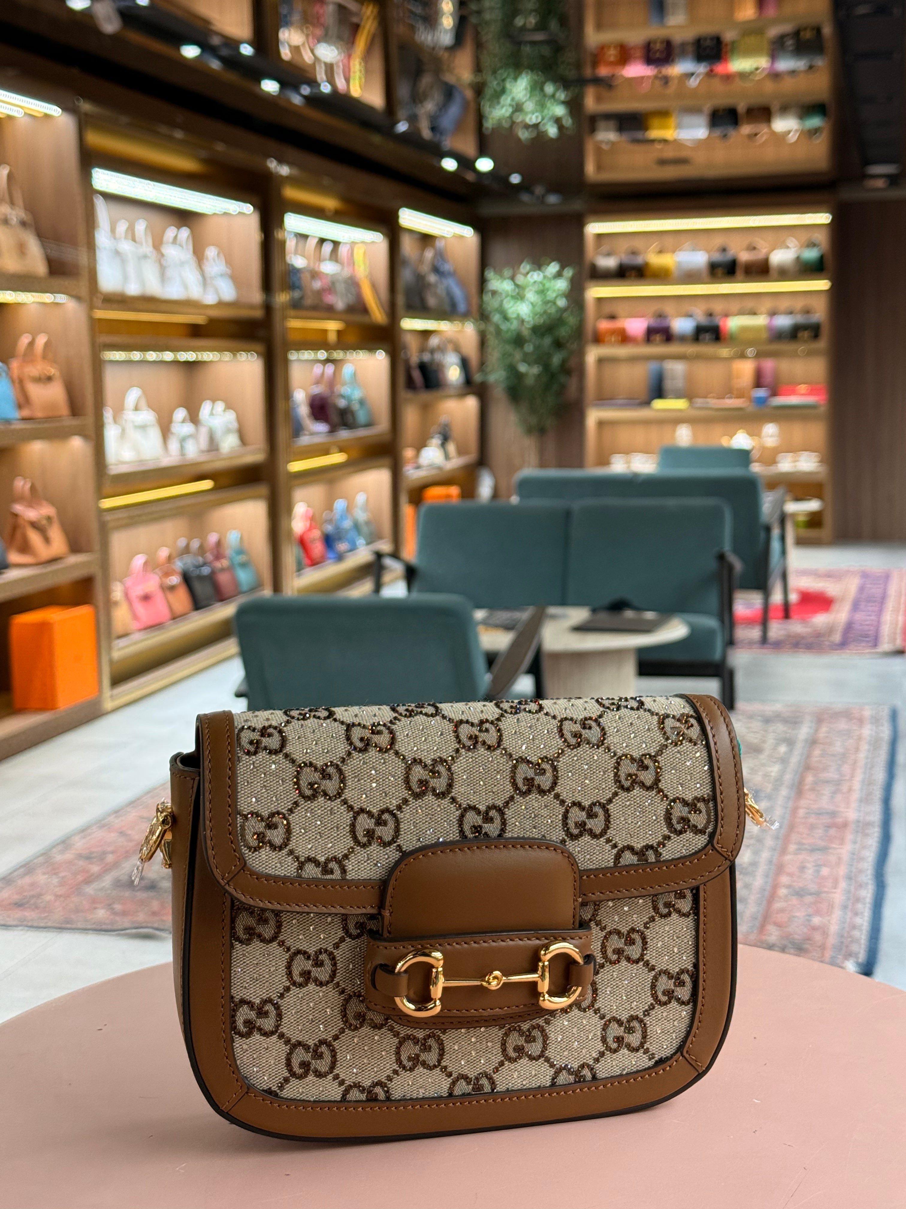 Gucci | Horsebit 1995 GG (Mini) – Canvas – Beige/Black – Gold Hardware