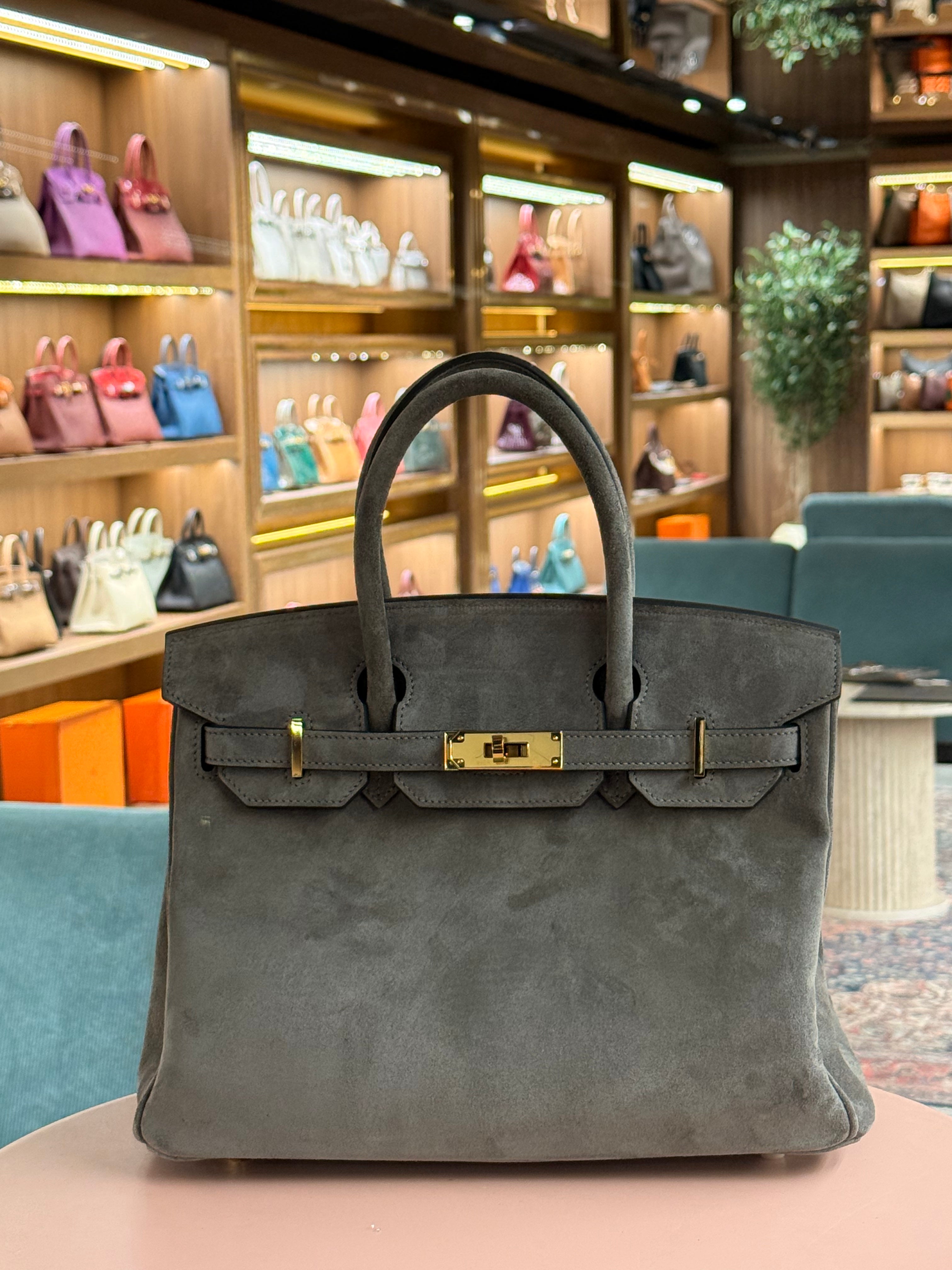 Hermes | Birkin (30) – Suede – Gris Tourterelle – Gold Hardware