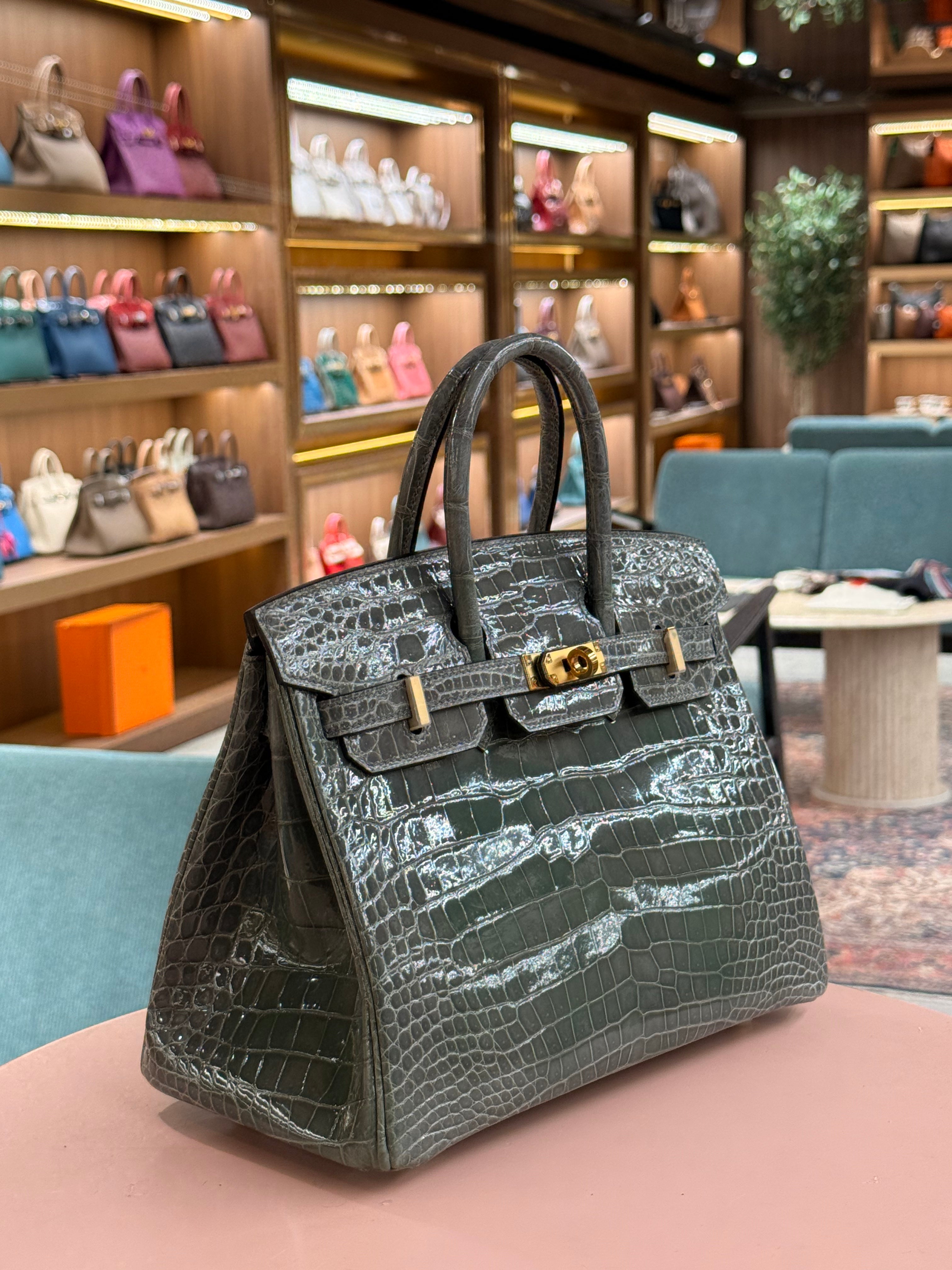 Hermes | Birkin (25) – Crocodile – Grey – Gold Hardware