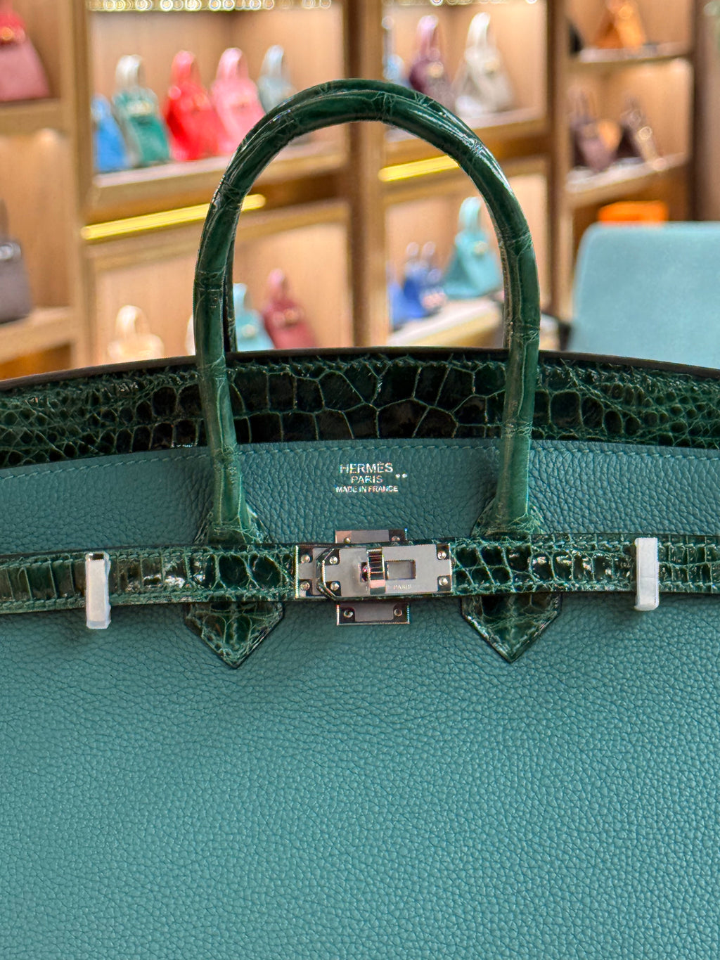 Hermes | Birkin Touch (25) – Togo – Vert Cypress – Palladium Hardware