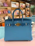 Hermes | Birkin (30) – Togo – Bleu Brume – Gold Hardware