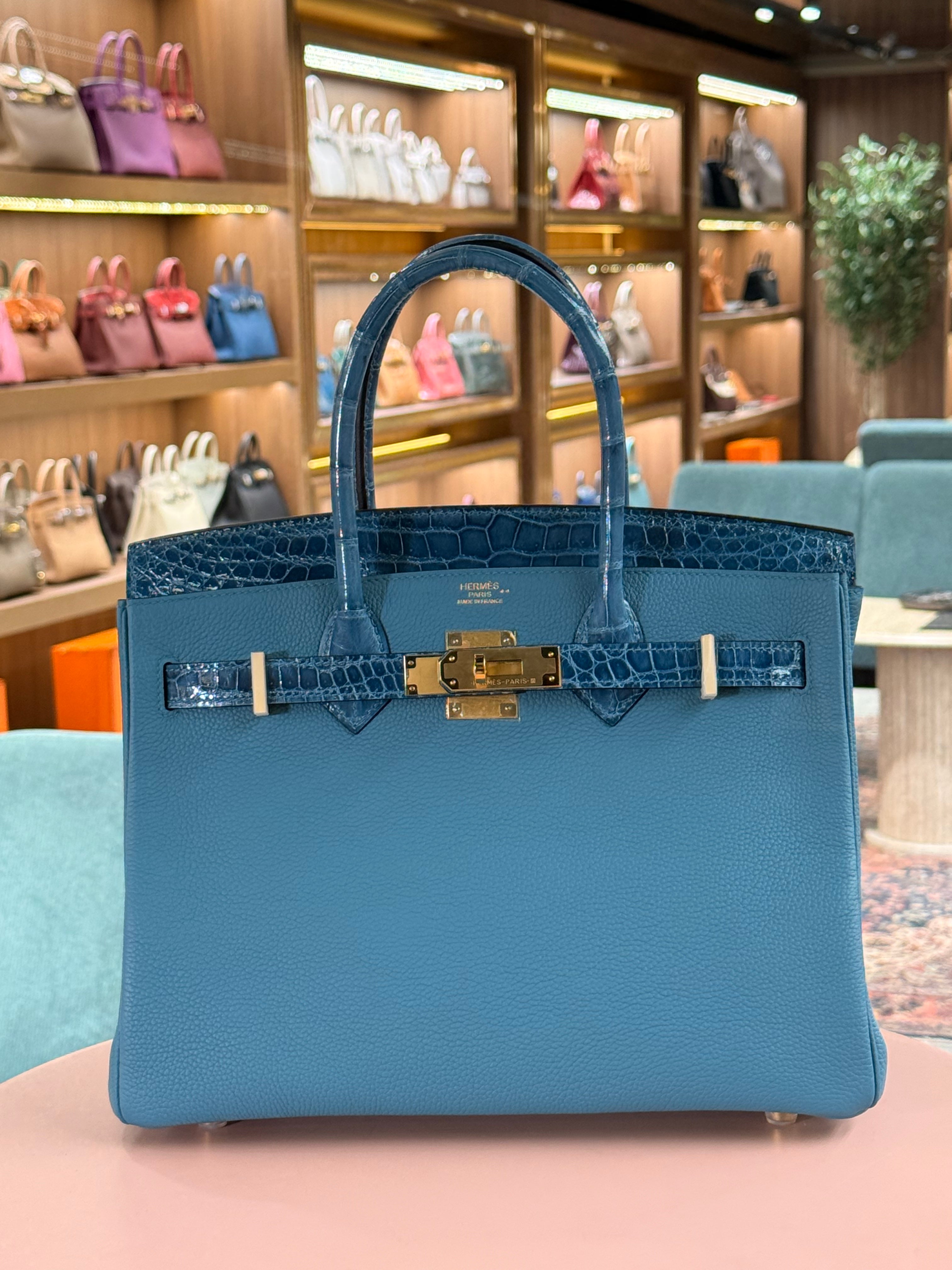 Hermes | Birkin (30) – Togo – Bleu Brume – Gold Hardware