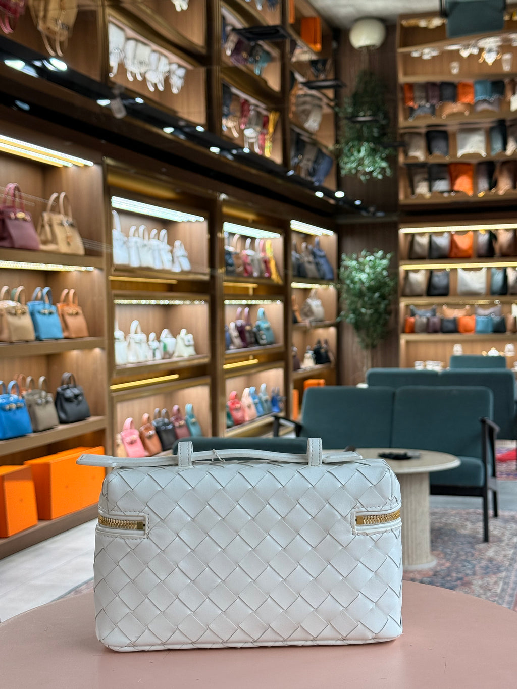 Bottega Veneta | Bang Bang Vanity – Intrecciato – White – Gold Hardware