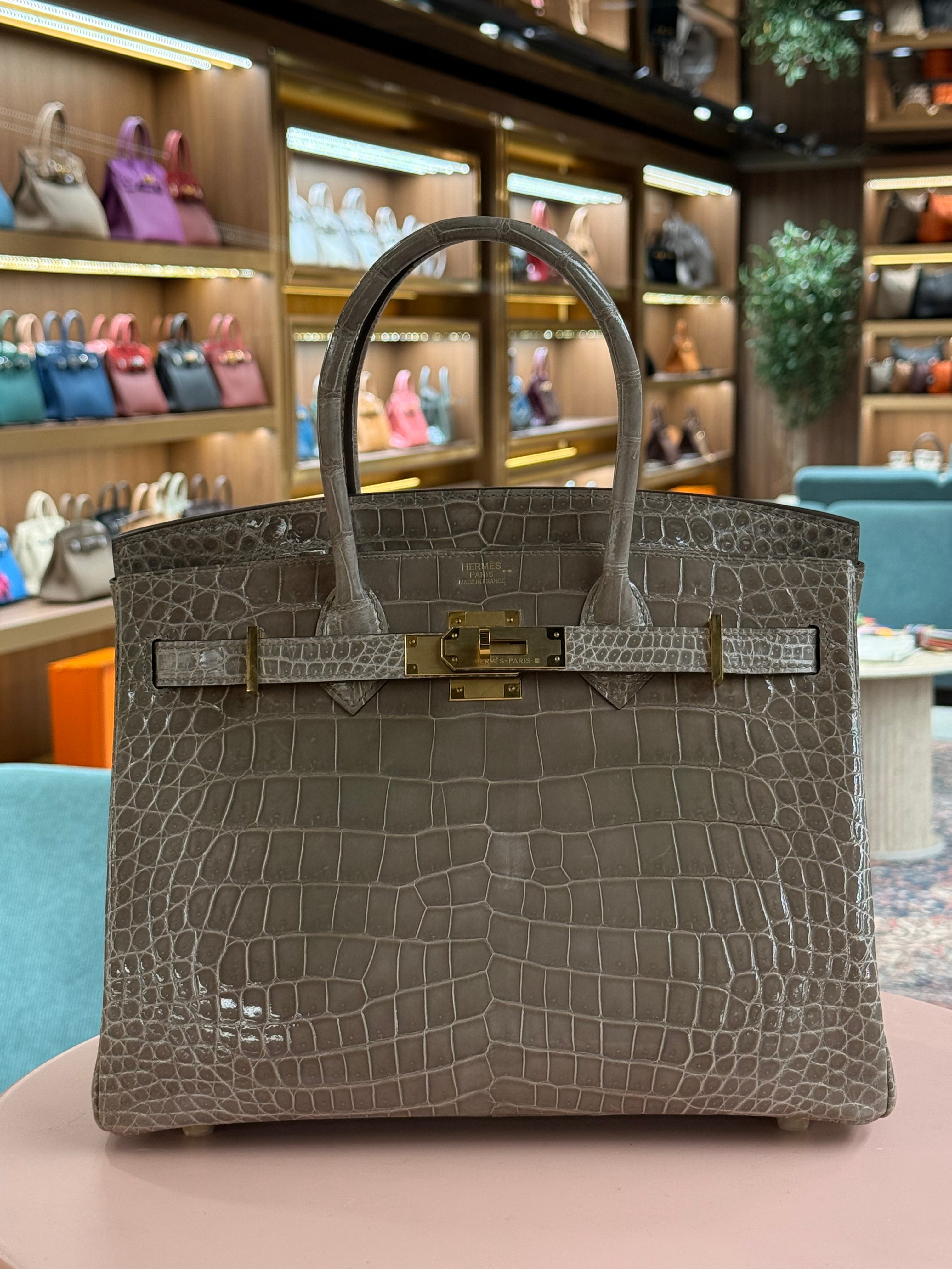 Hermes | Birkin (30) – Crocodile – Gris Tigré – Gold Hardware