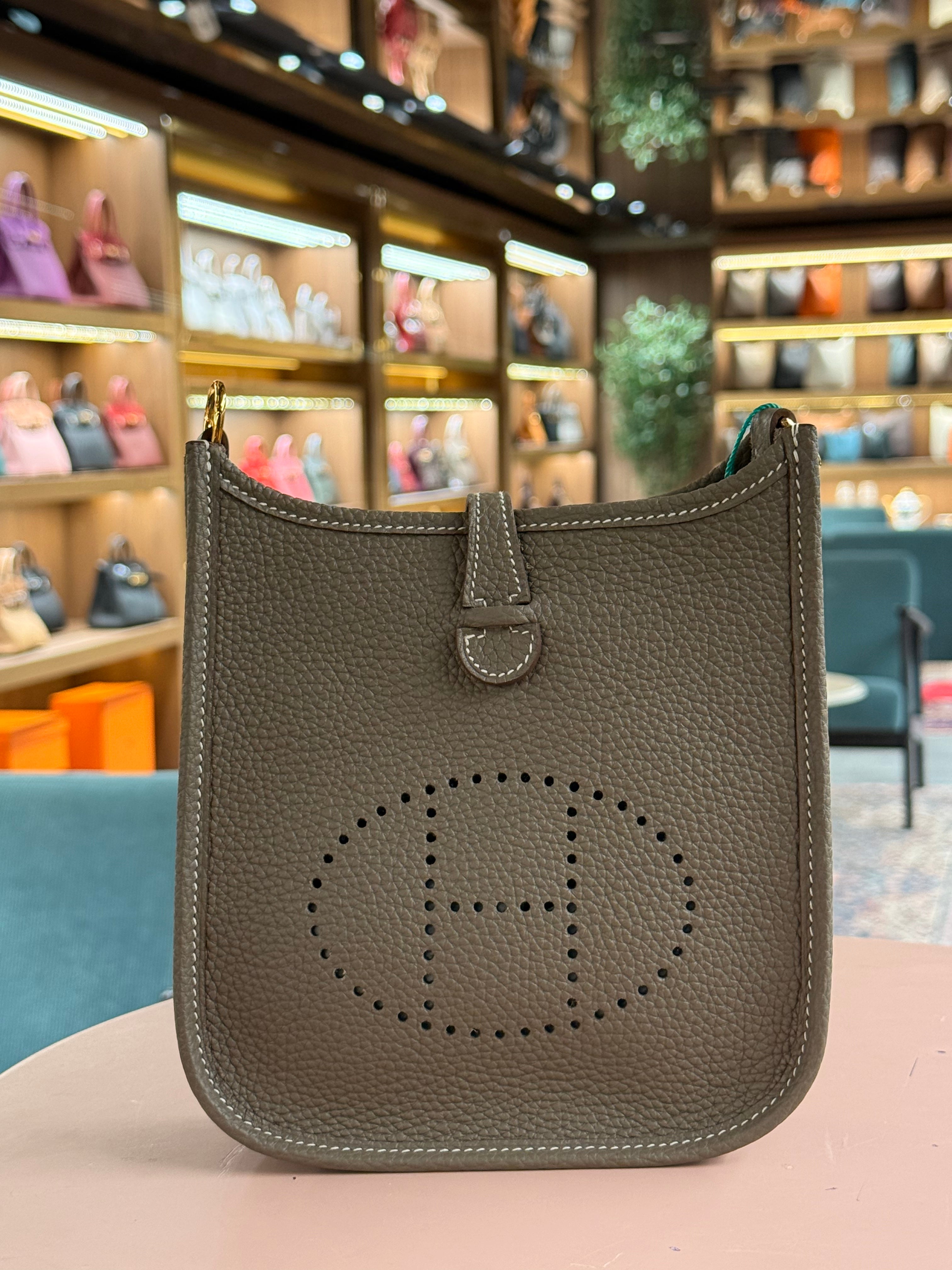 Hermes | Evelyne (Small) – Clemence – Etoupe – Gold Hardware