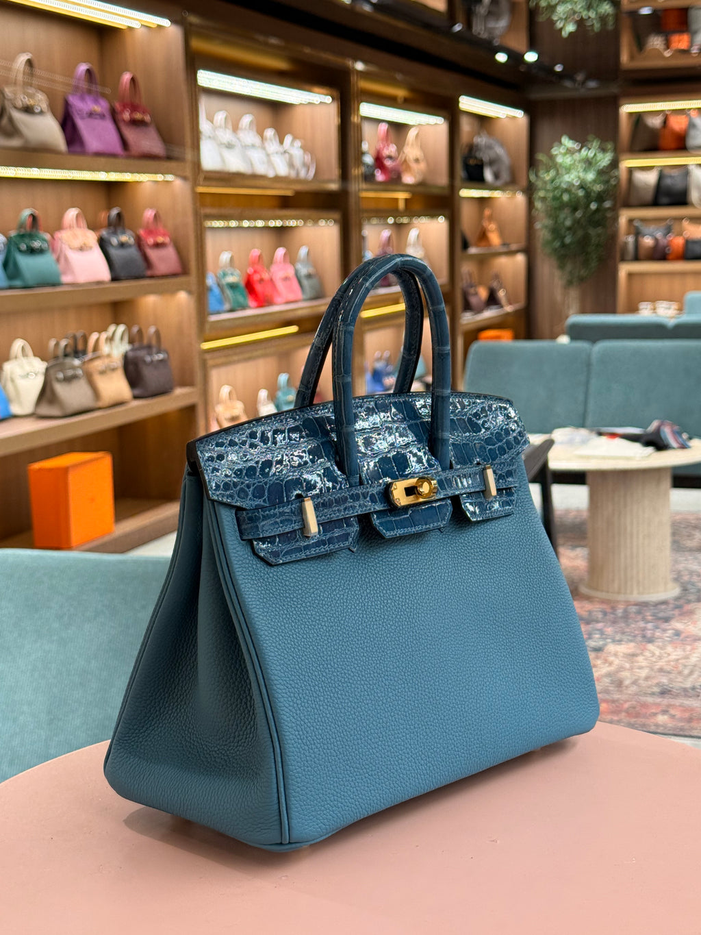 Hermes | Birkin Touch (25) – Togo – Bleu Brume – Gold Hardware