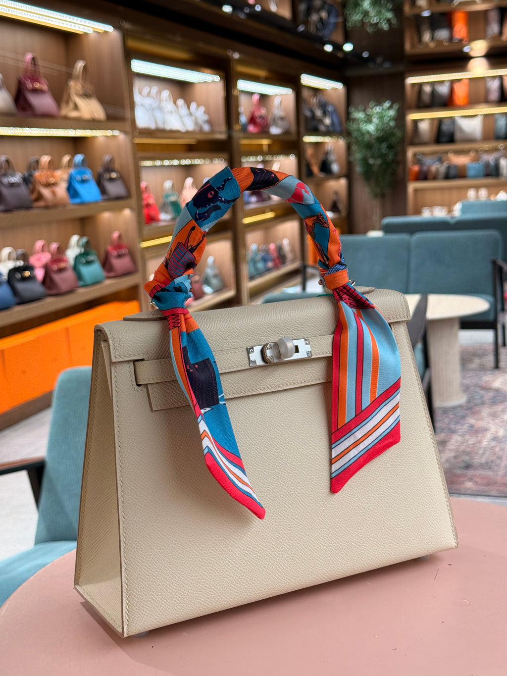 Hermes | Kelly (25) – Epsom – Cream – Palladium Hardware