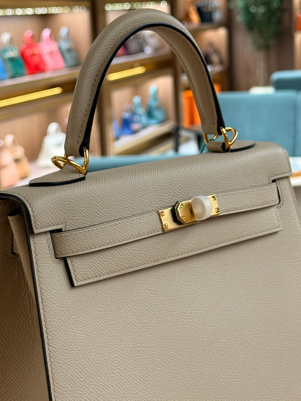 Hermes | Kelly (25) – Epsom – Etoupe – Gold Hardware