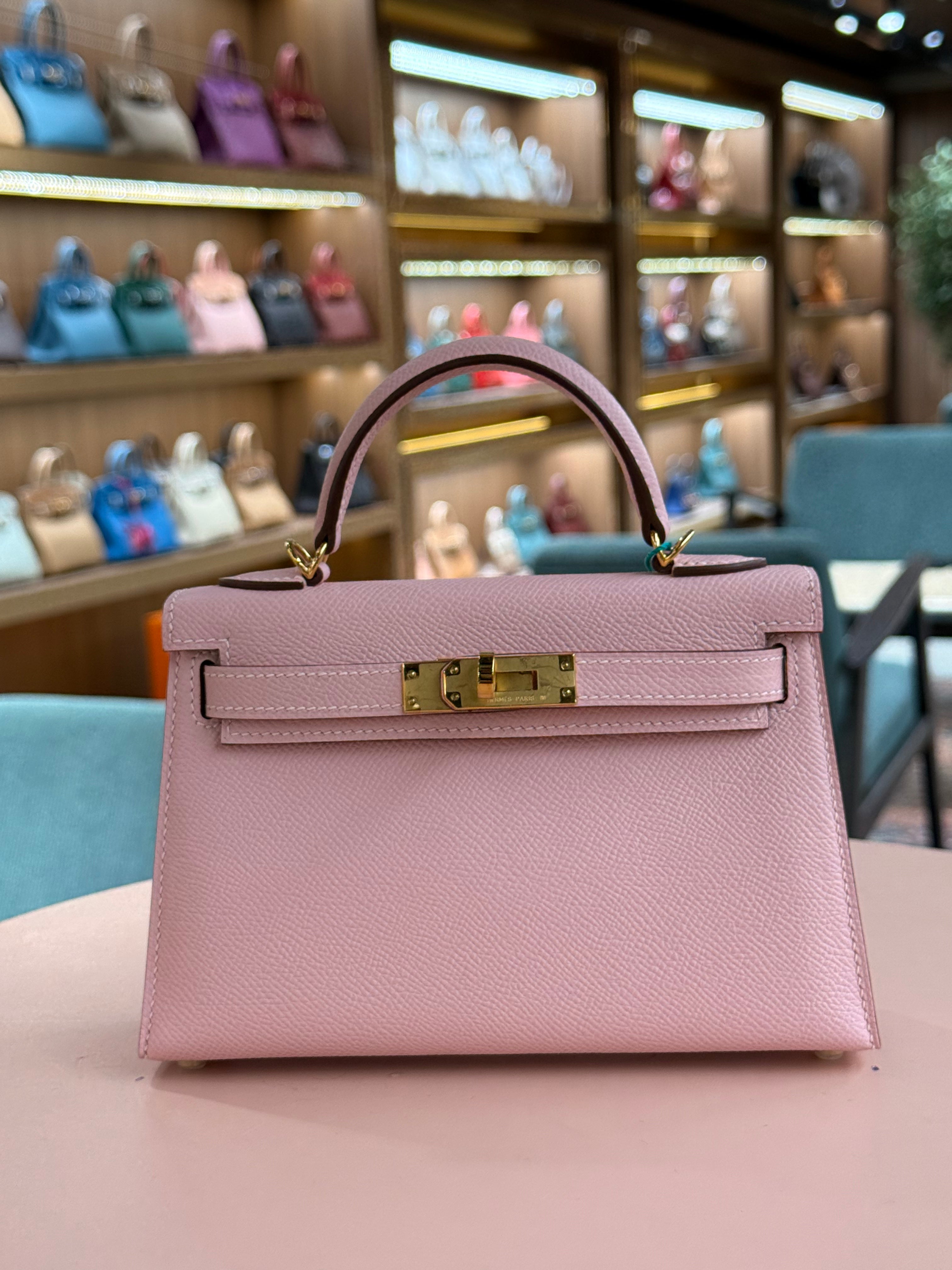 Hermes | Kelly (Mini) – Epsom – Rose Poudre – Gold Hardware