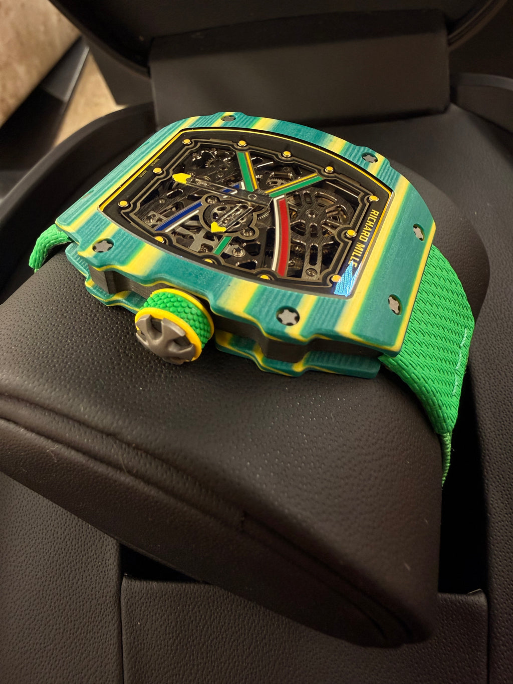 Richard Mille | Mille RM 67 – Carbon – Green/Yellow – Gold Hardware