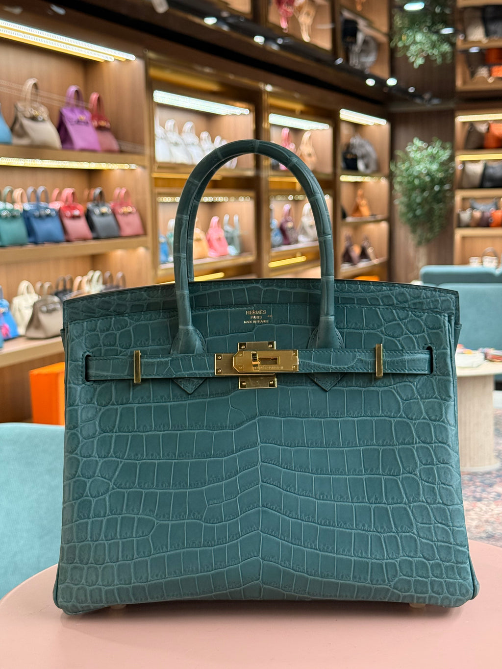 Hermes | Birkin (30) – Crocodile – Bleu Lagoon – Gold Hardware