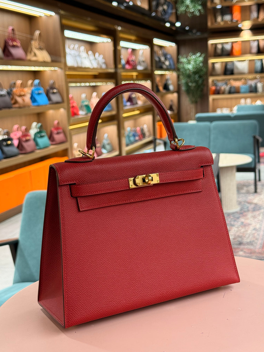 Hermes | Kelly (25) – Epsom – Rouge H – Gold Hardware